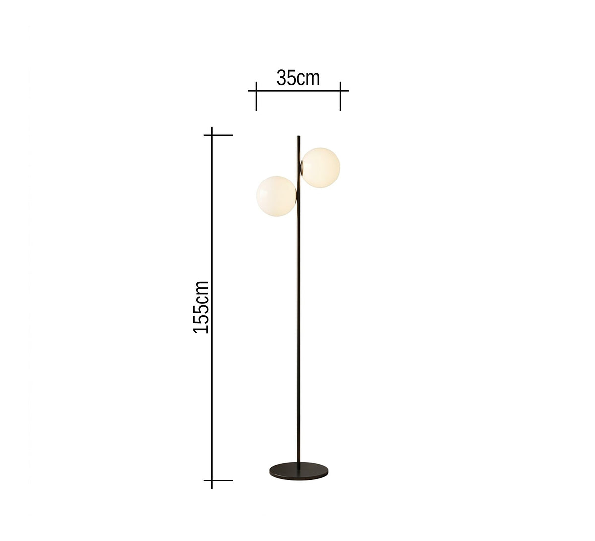 Black Two Globe Modern Floor Lamp - Vitrine Furniture - Floor lamps
