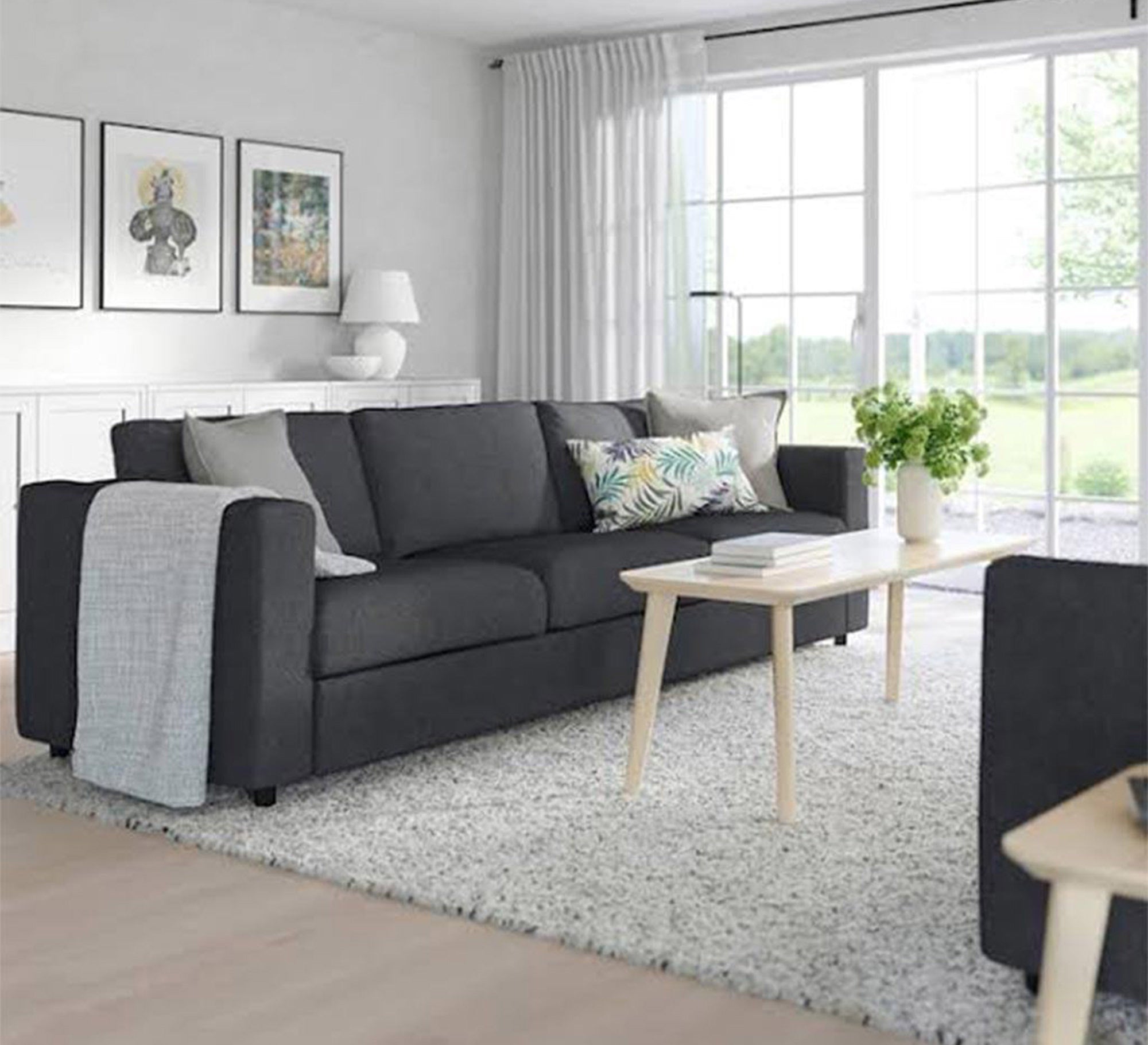 Black unique triple sofa - Vitrine Furniture - Sofa bed