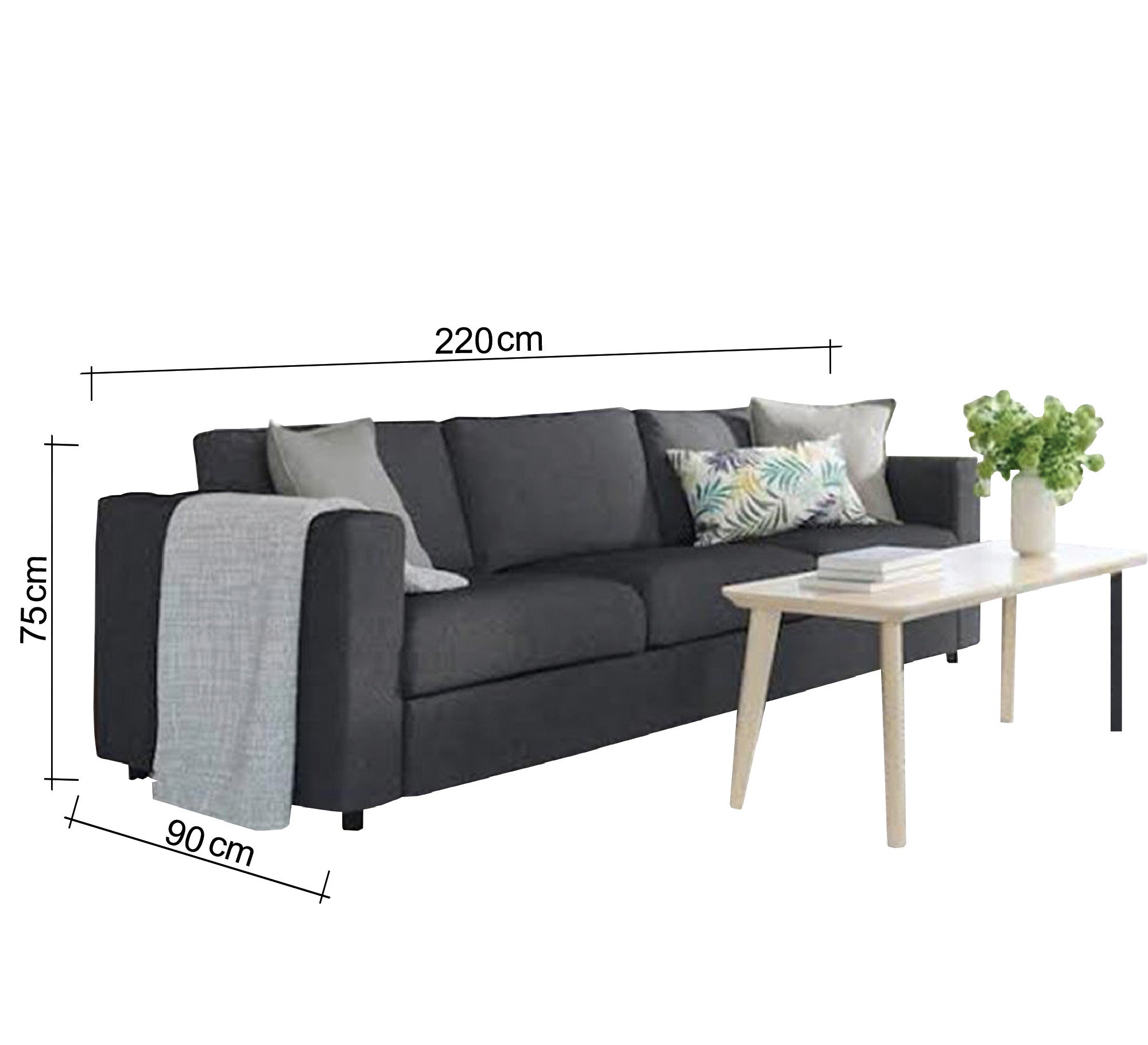 Black unique triple sofa - Vitrine Furniture - Sofa bed