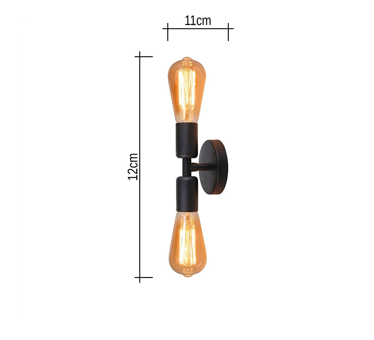 Black Up and Down Double Sconce - Vitrine Furniture - Wall Sconce