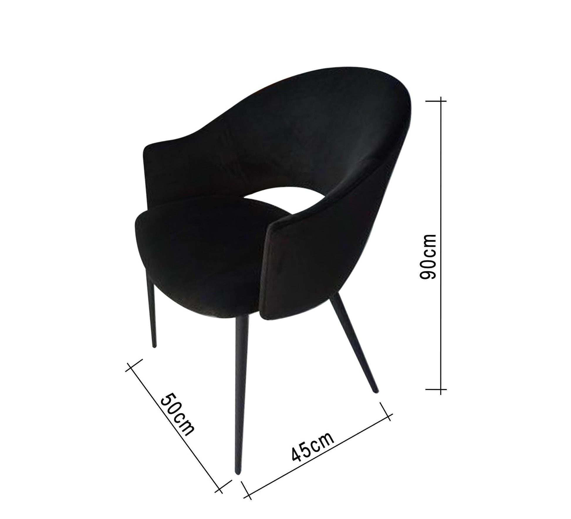 Black upholstered chair - Vitrine Furniture - Furniture