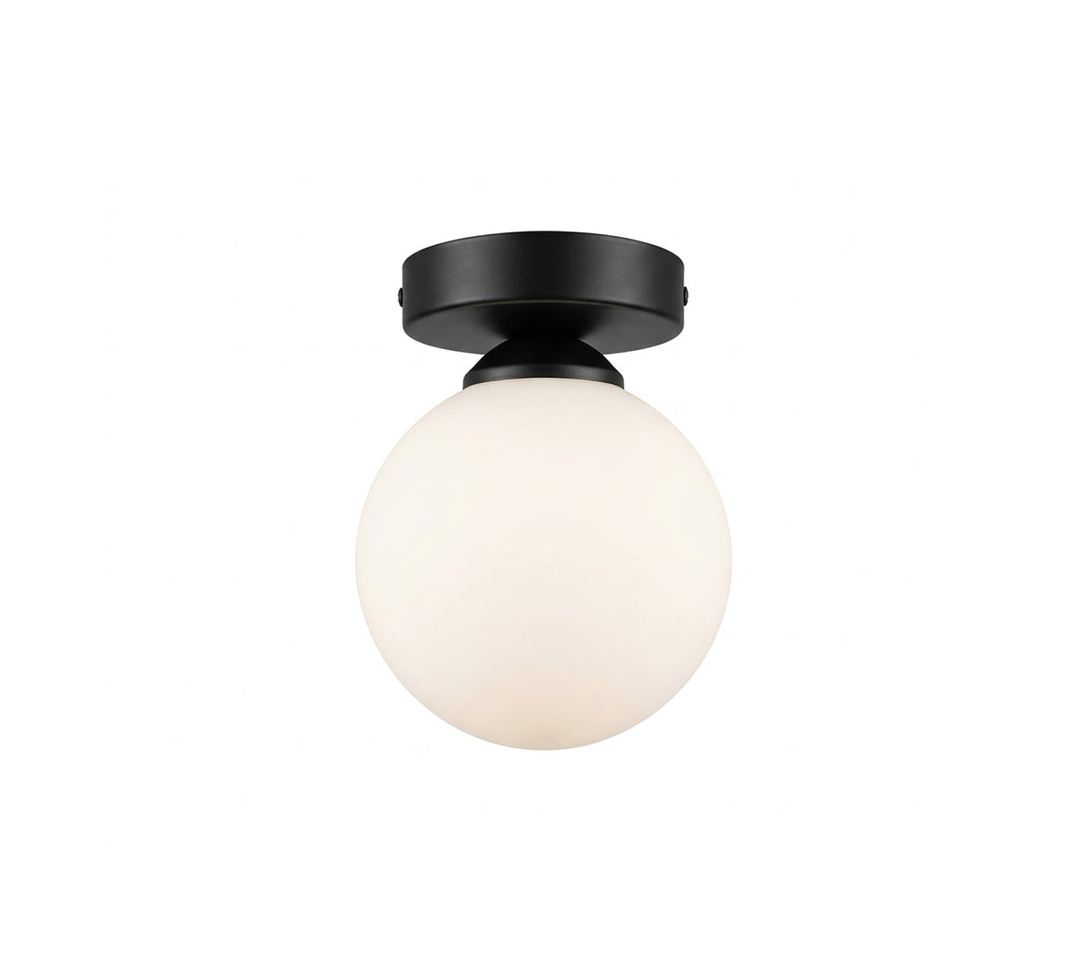 Black Wall Sconce with Opal Globe - Vitrine Furniture - Ceiling lights