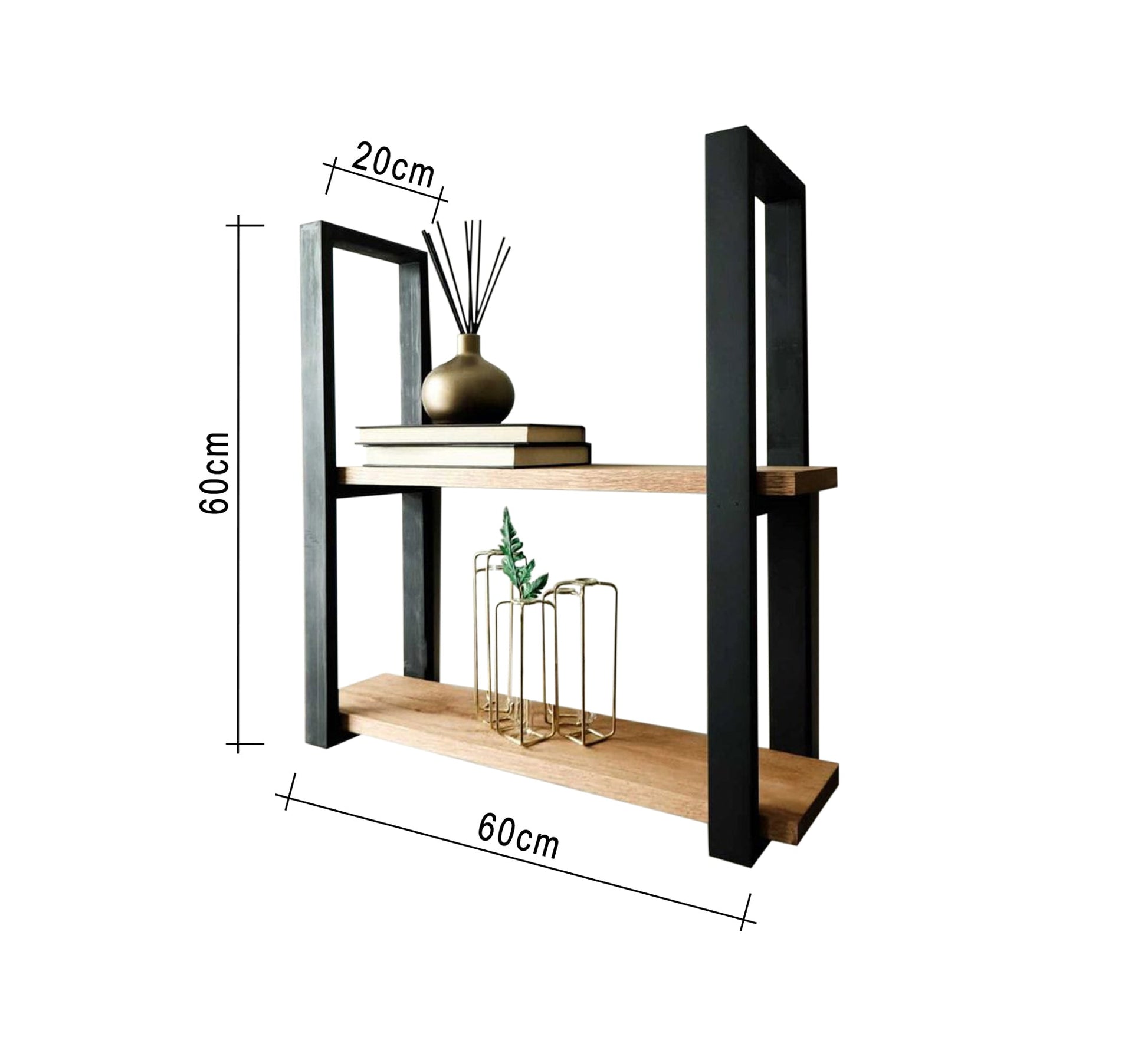 Black*beige wooden hanging shelf - Vitrine Furniture - Furniture