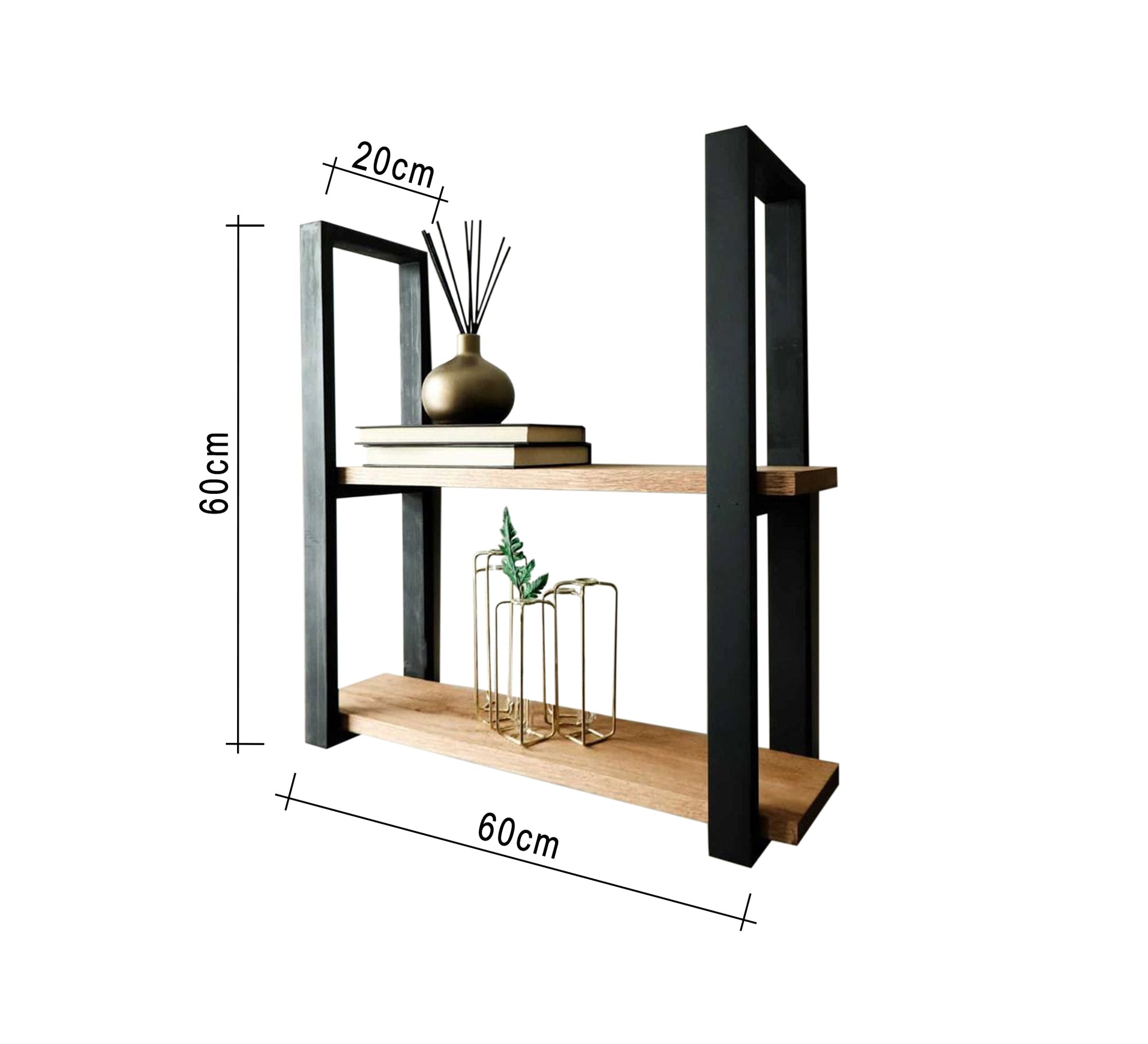 Black*beige wooden hanging shelf - Vitrine Furniture - Furniture