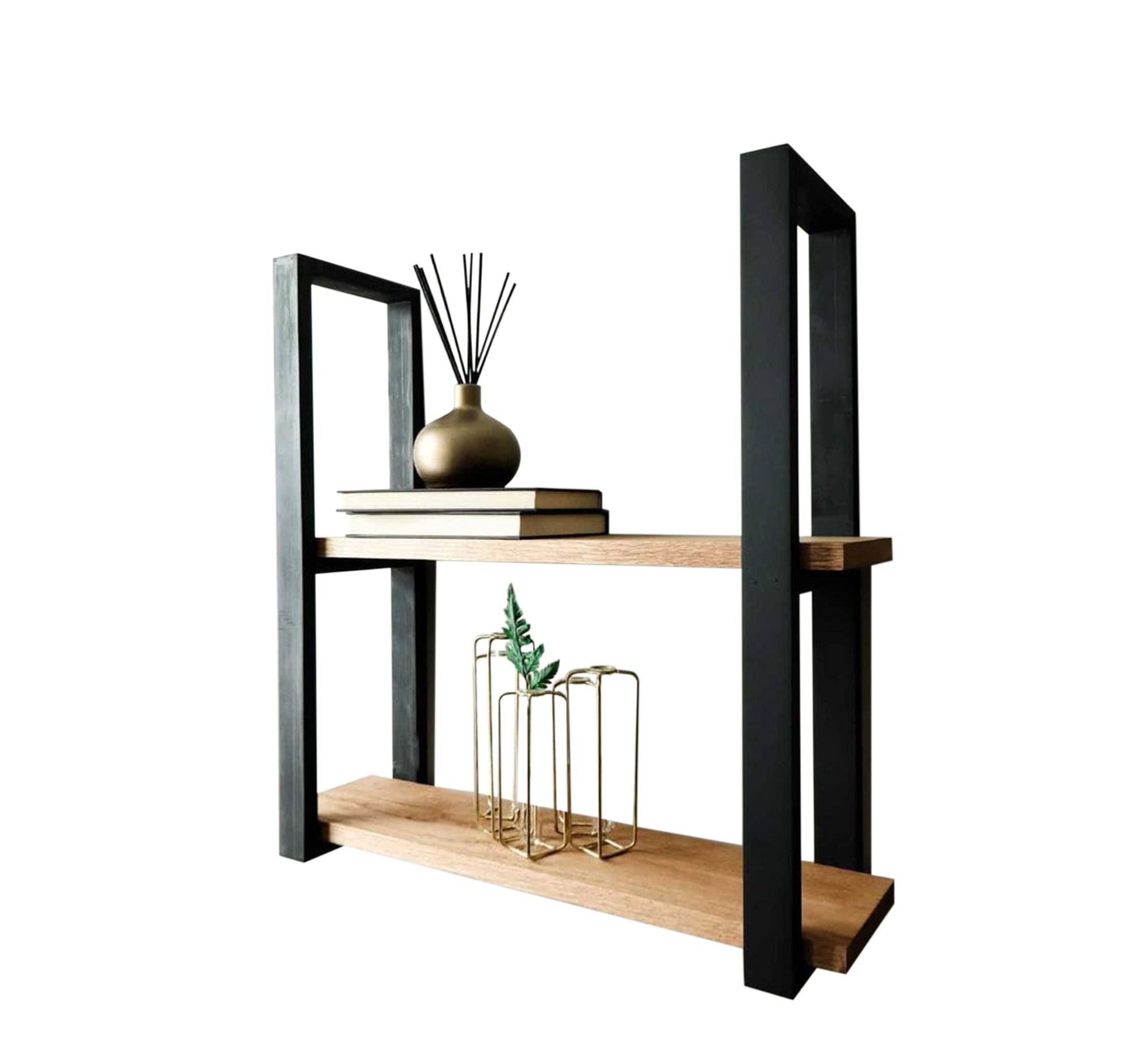 Black*beige wooden hanging shelf - Vitrine Furniture - Furniture