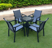 Black/gray outdoor seating set, modern and comfortable - Vitrine Furniture - Outdoor Products