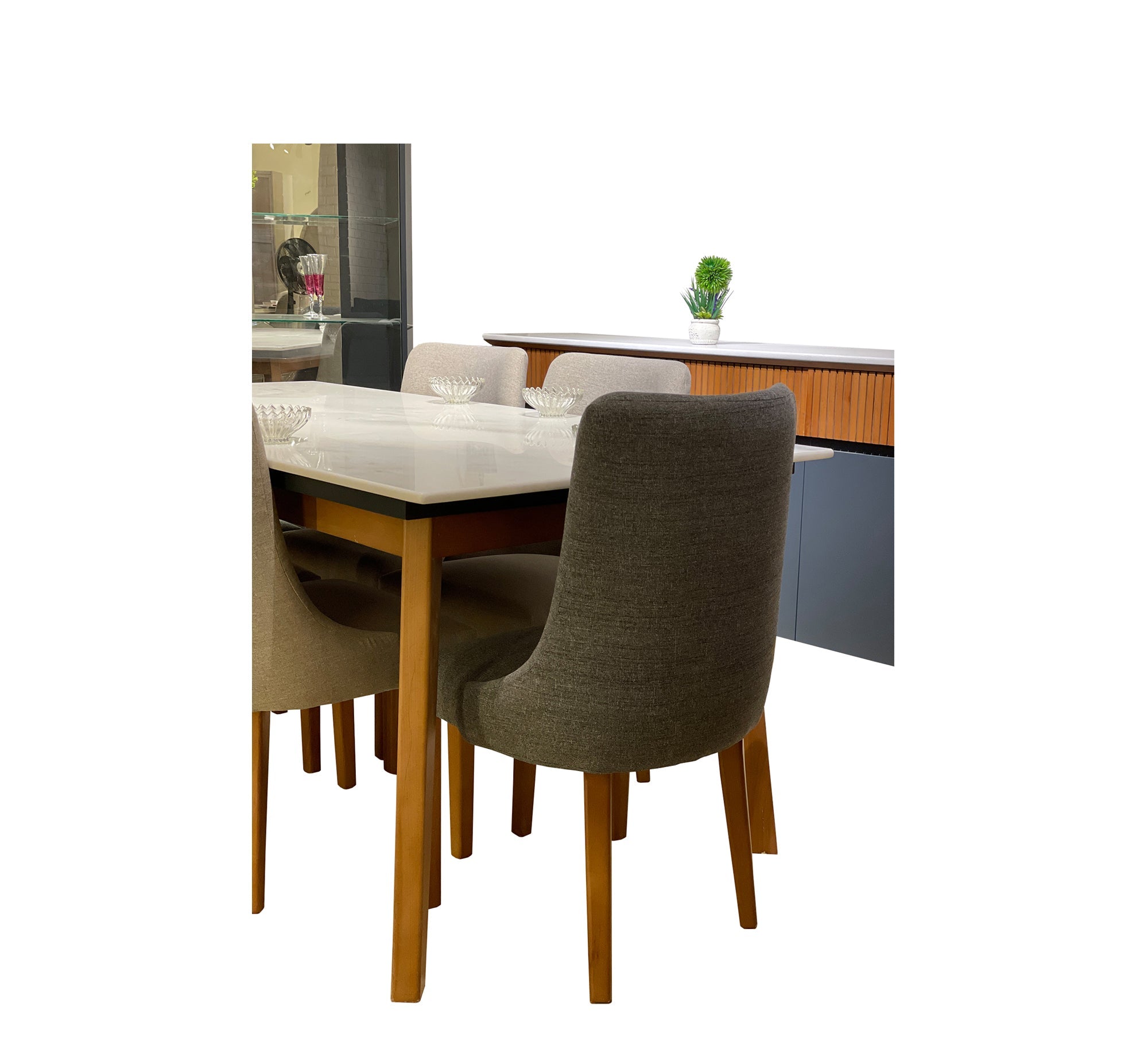 Blue and brown dining room - Vitrine Furniture - Sets