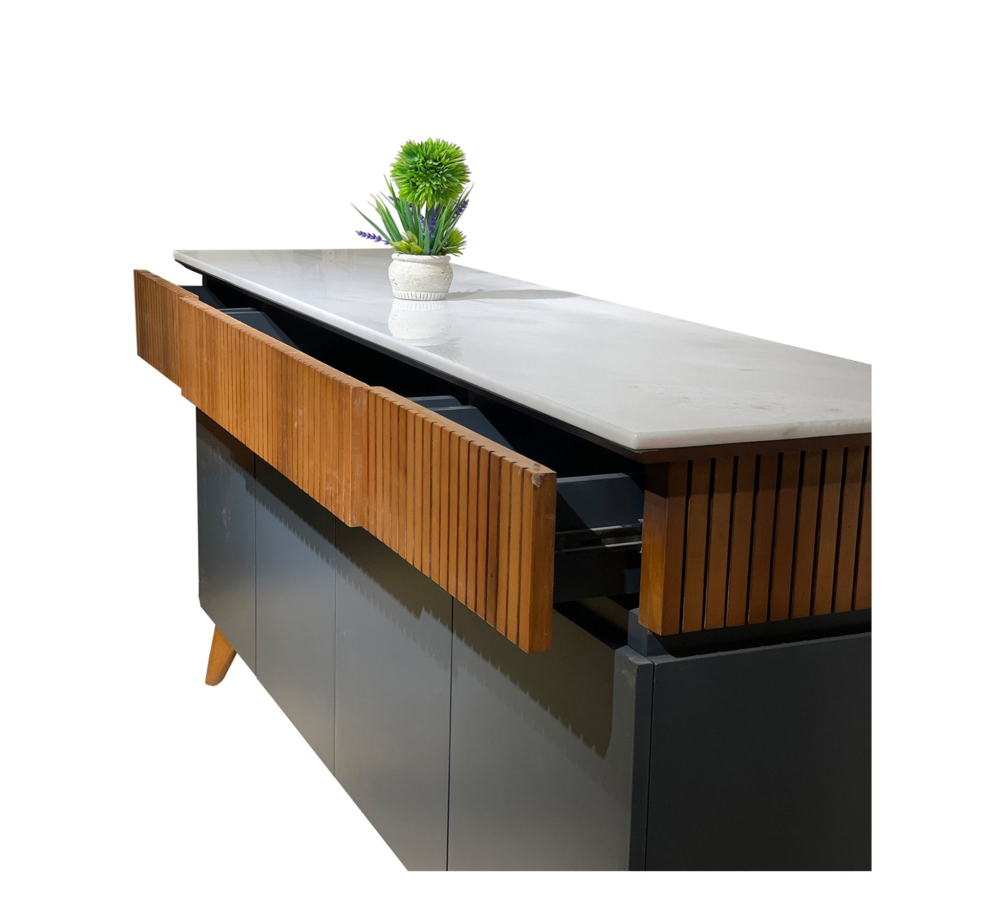 Blue and brown dining room - Vitrine Furniture - Sets