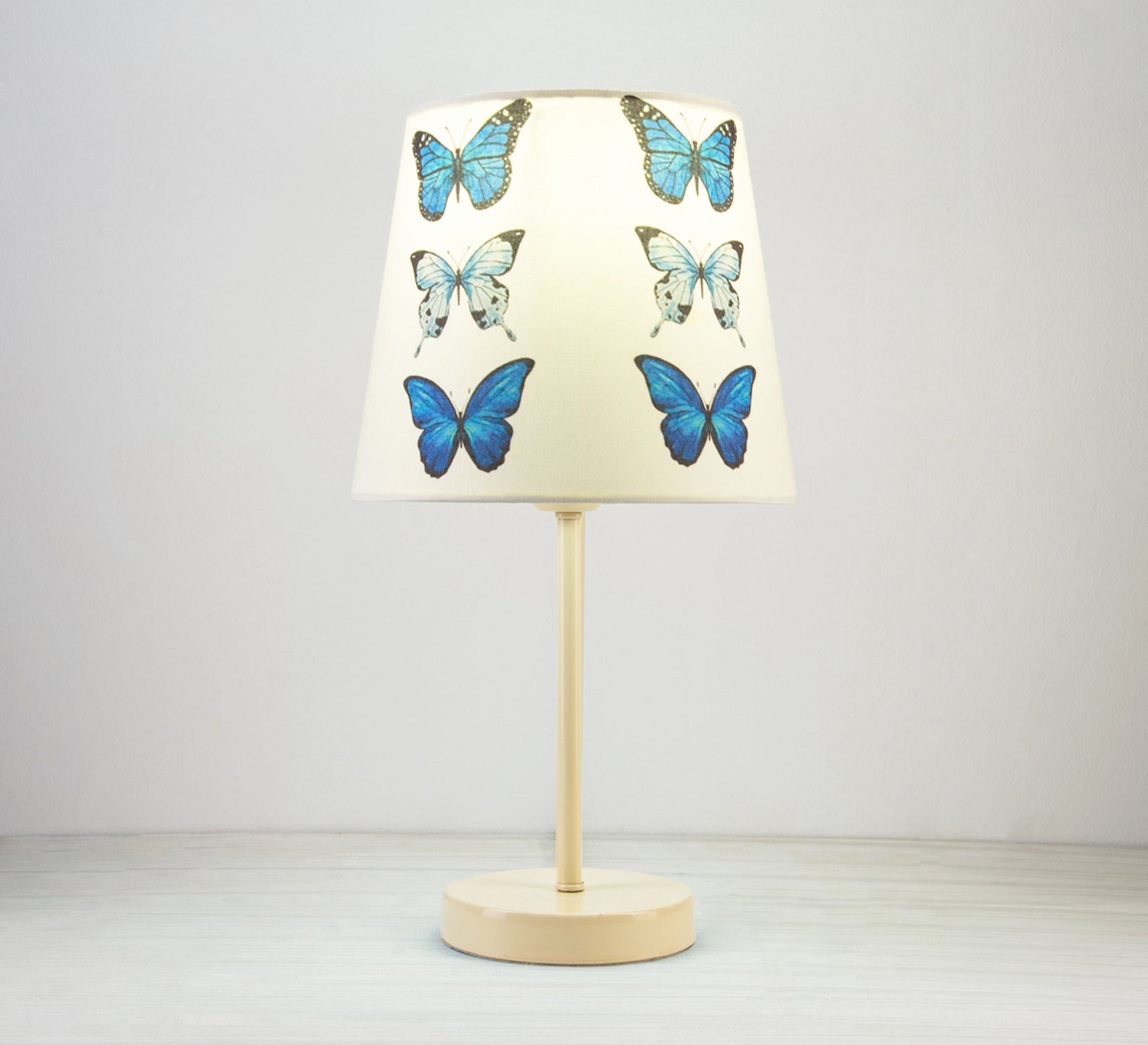 Blue Butterfly Lamp: A delicate and charming design with a beige base. - Vitrine Furniture - Lighting