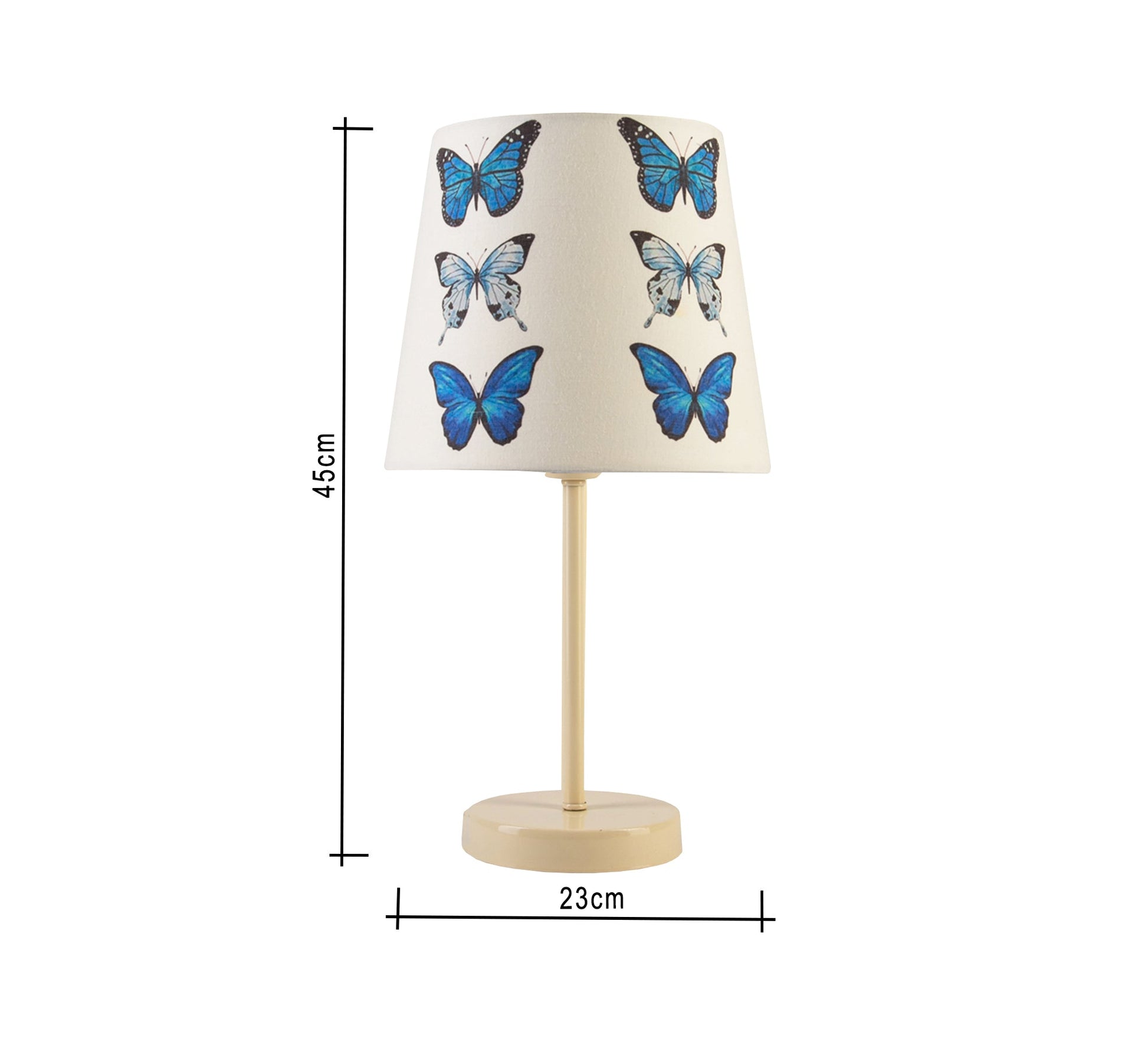 Blue Butterfly Lamp: A delicate and charming design with a beige base. - Vitrine Furniture - Lighting