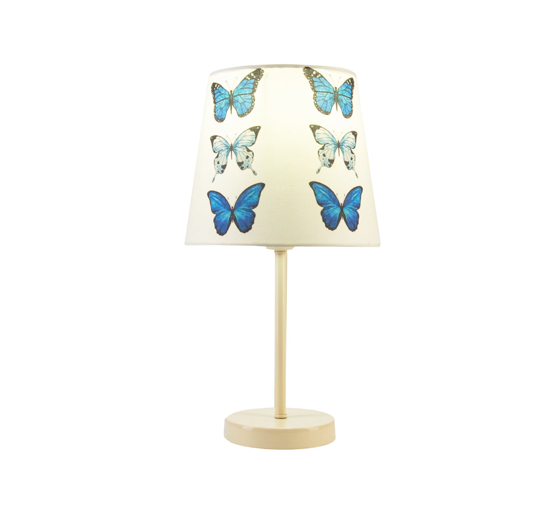 Blue Butterfly Lamp: A delicate and charming design with a beige base. - Vitrine Furniture - Lighting