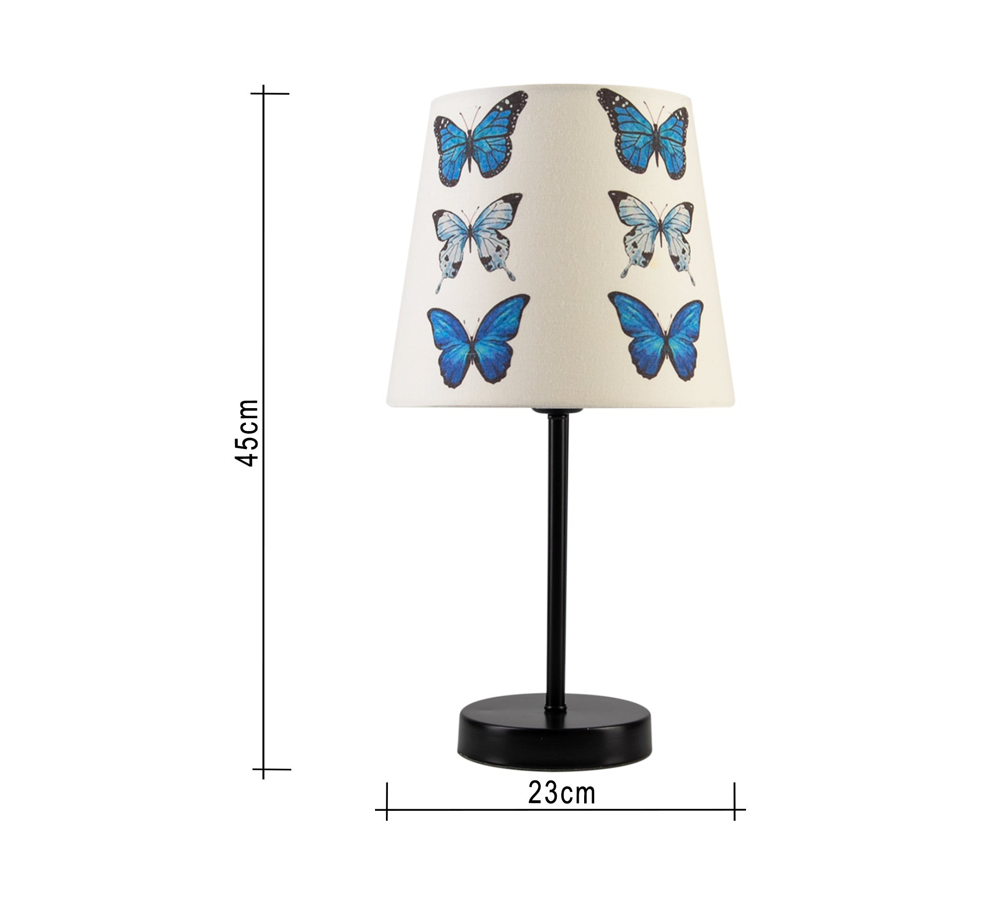 Blue Butterfly Lamp: A delicate and charming design with a black base. - Vitrine Furniture - Lighting