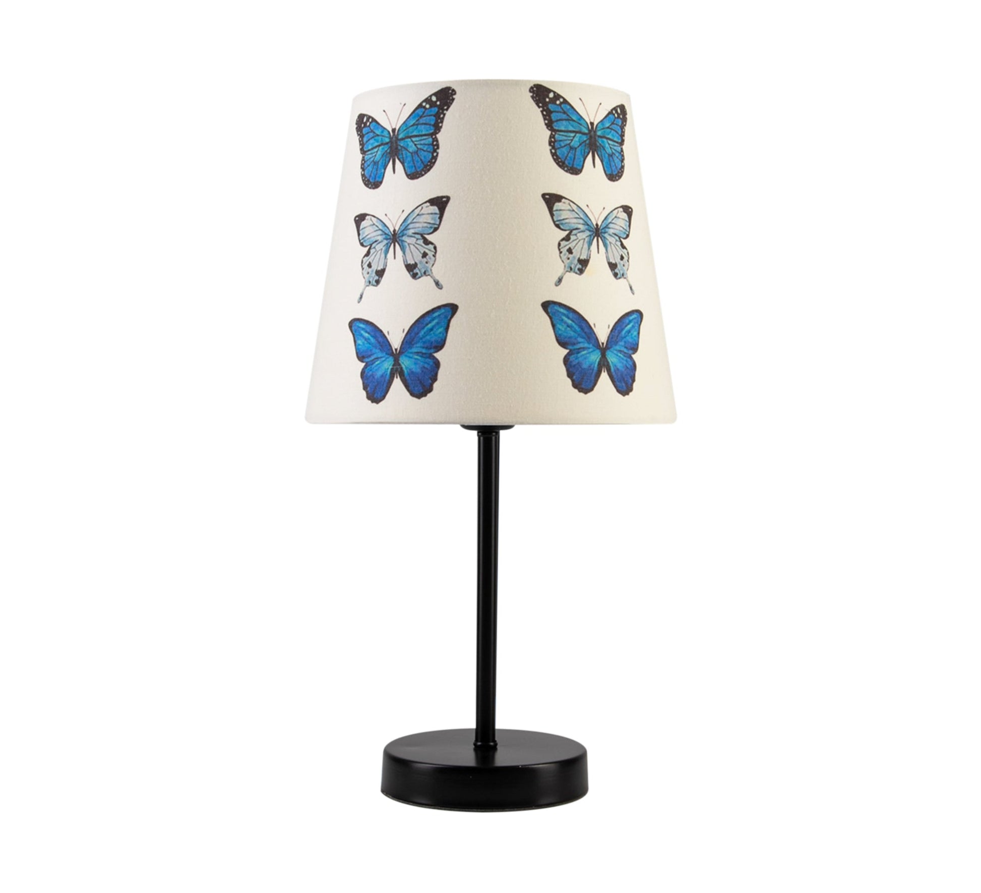 Blue Butterfly Lamp: A delicate and charming design with a black base. - Vitrine Furniture - Lighting