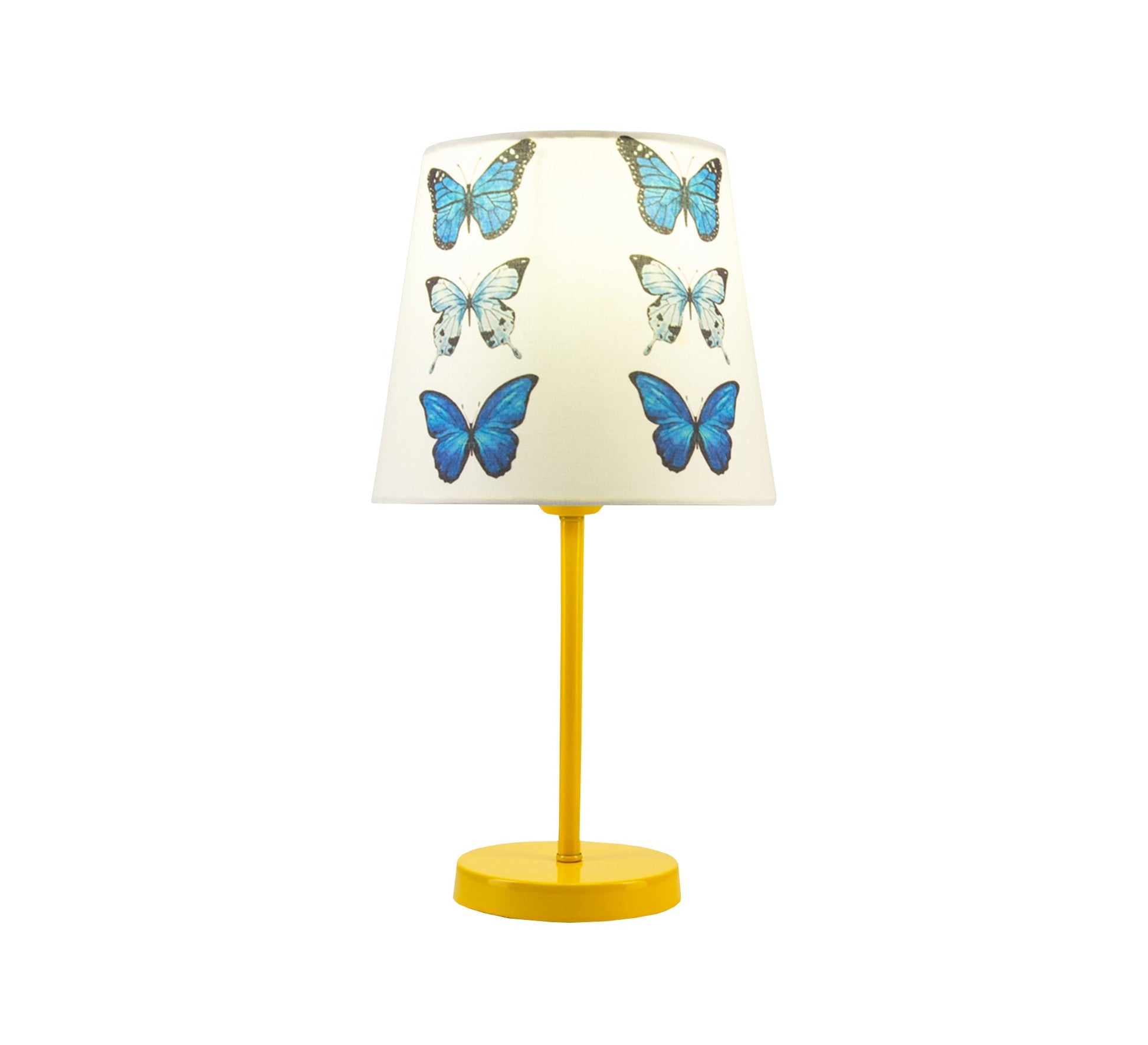 Blue Butterfly Lamp: A delicate and charming design with a golden base. - Vitrine Furniture - Lighting