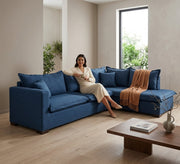 Blue L - shaped sofa - Vitrine Furniture - L - shape sofa set