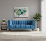 Blue Sofa: Recessed Lines for Modern Elegance - Vitrine Furniture - Living room Sofas