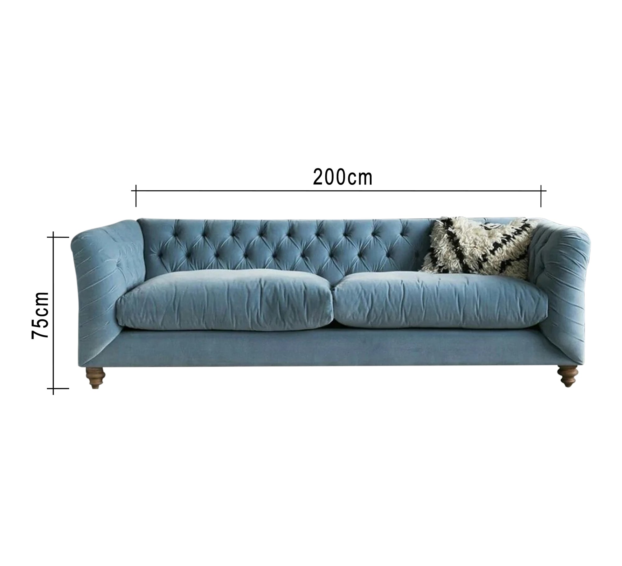 Blue sofa with capitone beads - Vitrine Furniture - Furniture