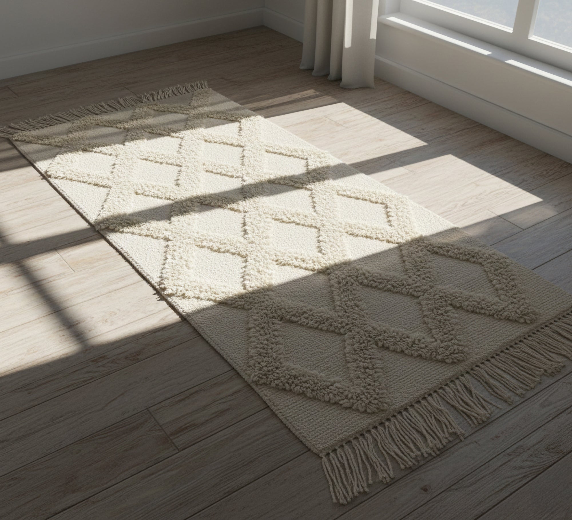 Bohemian - style rug with horizontal stripes - Vitrine Furniture - Accessories