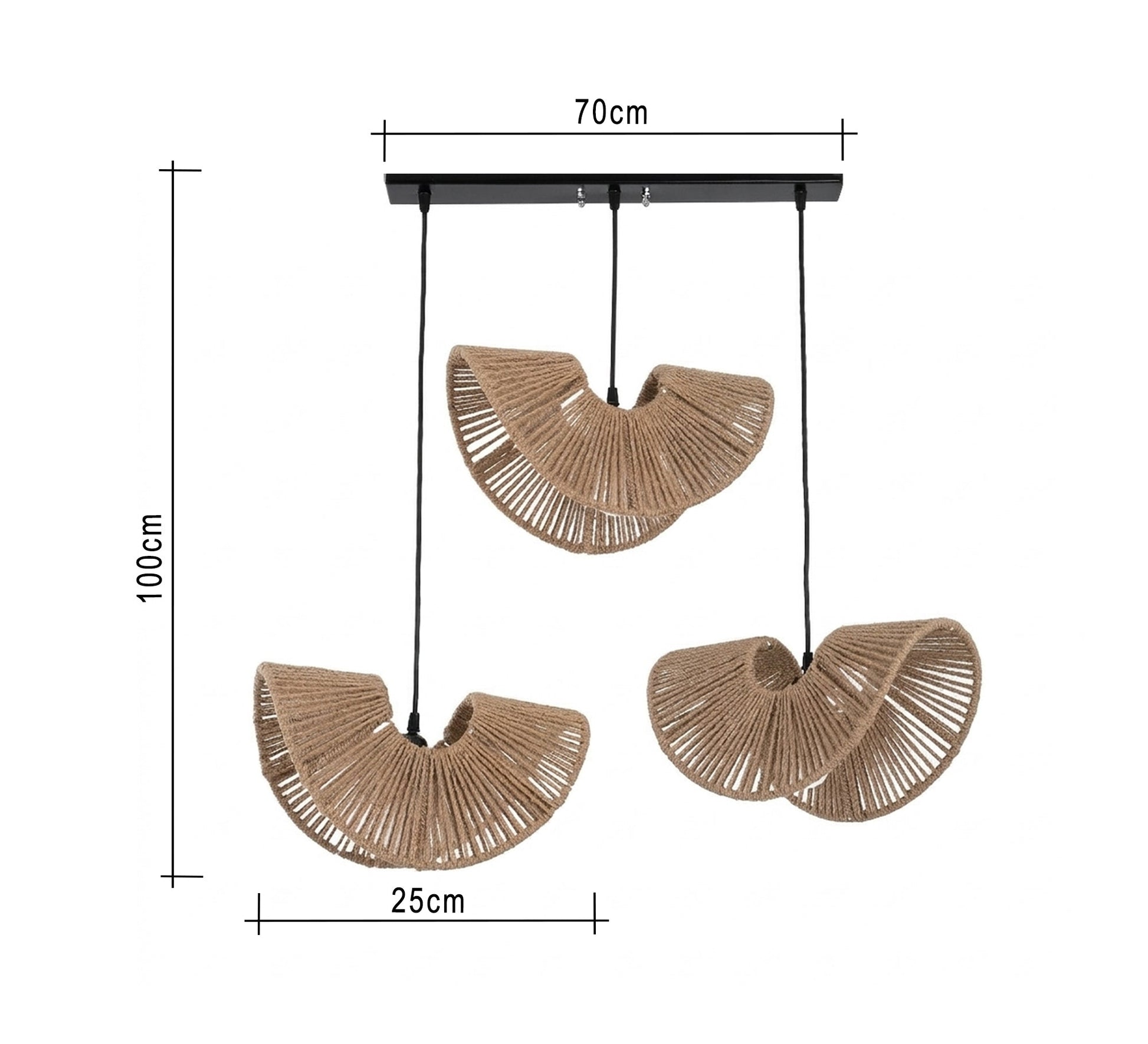 Bohemian - style triple - tiered chandelier - Vitrine Furniture - Ceiling lights