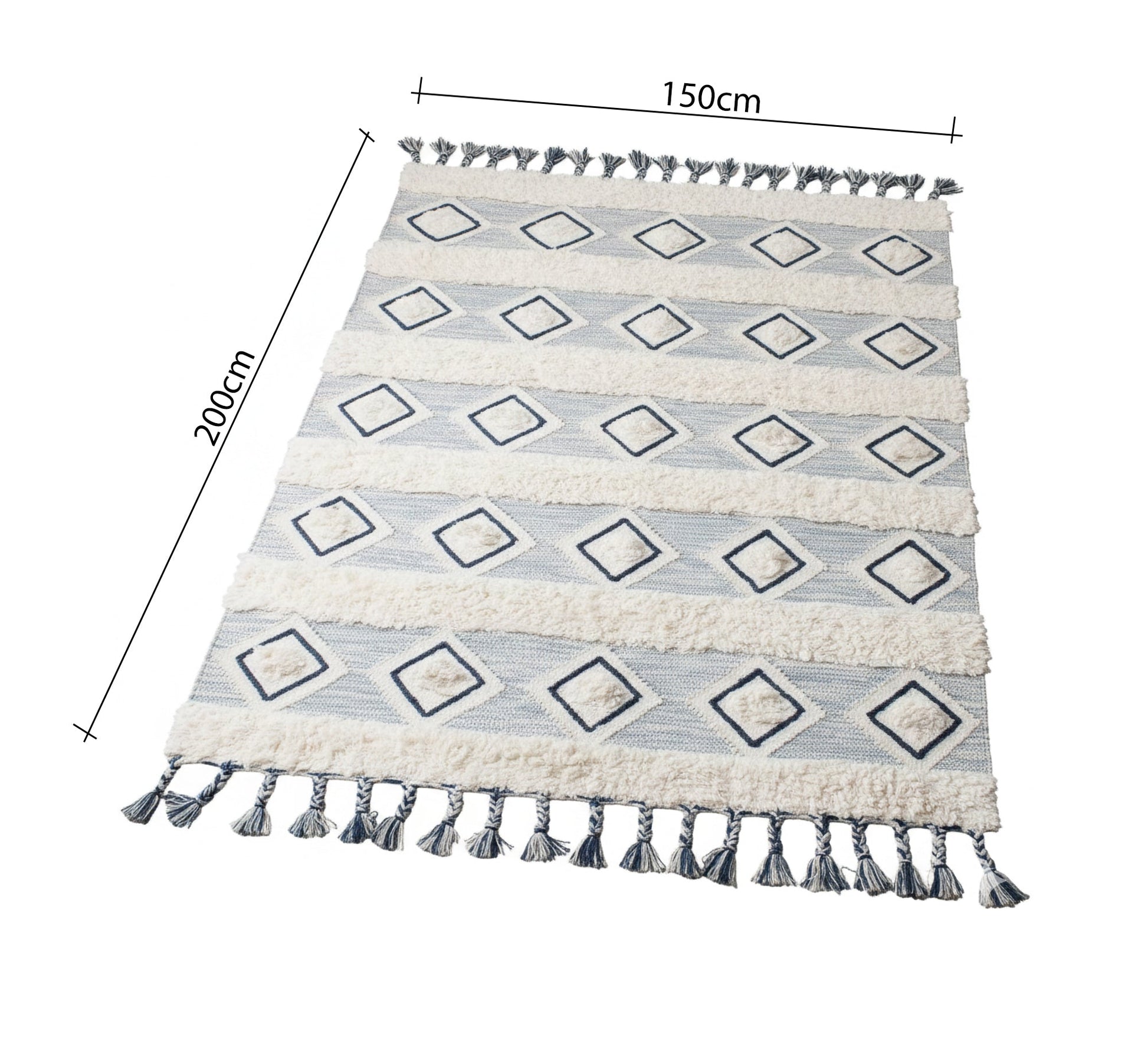 Boho rug with thick fringed edges - Vitrine Furniture - Accessories