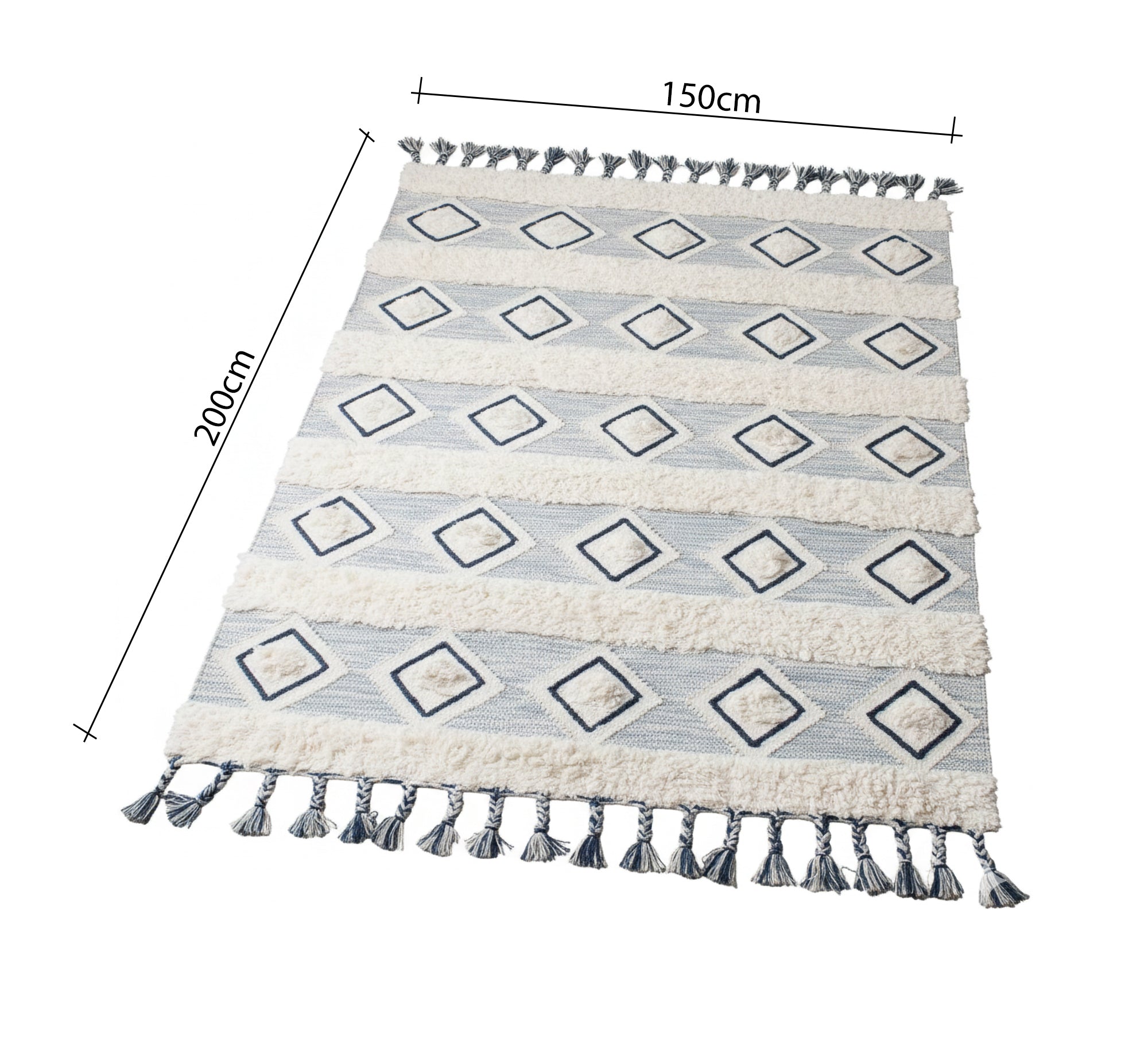 Boho rug with thick fringed edges - Vitrine Furniture - Accessories