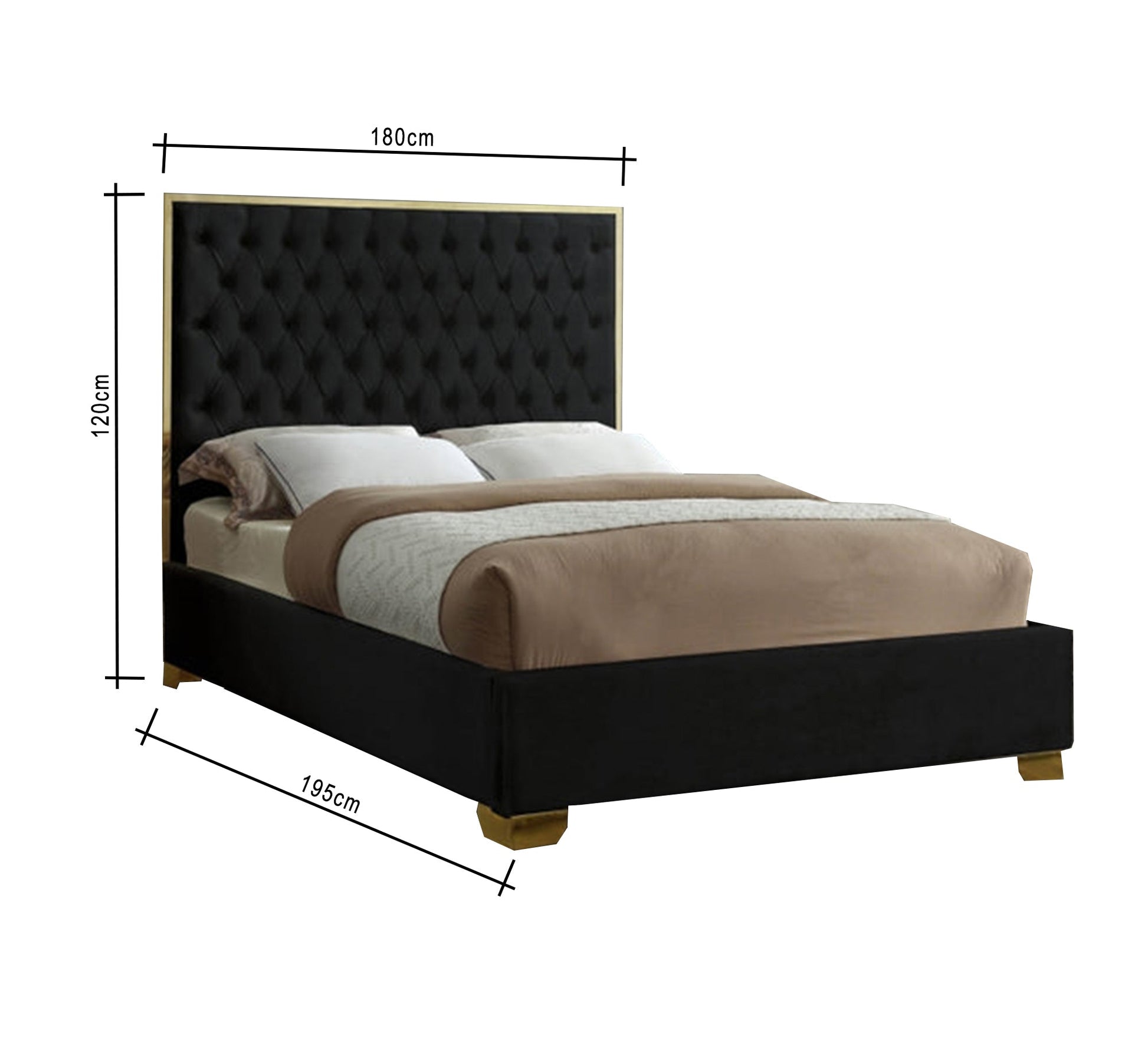 Bold black upholstery bed - Vitrine Furniture - Furniture