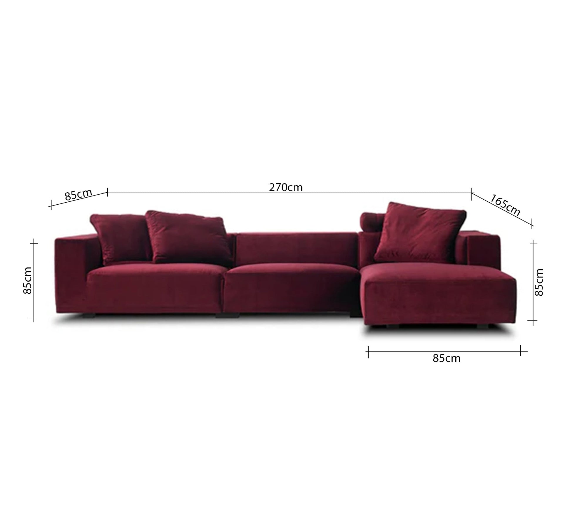 Bold red modular corner sofa, distinctive design - Vitrine Furniture - Furniture