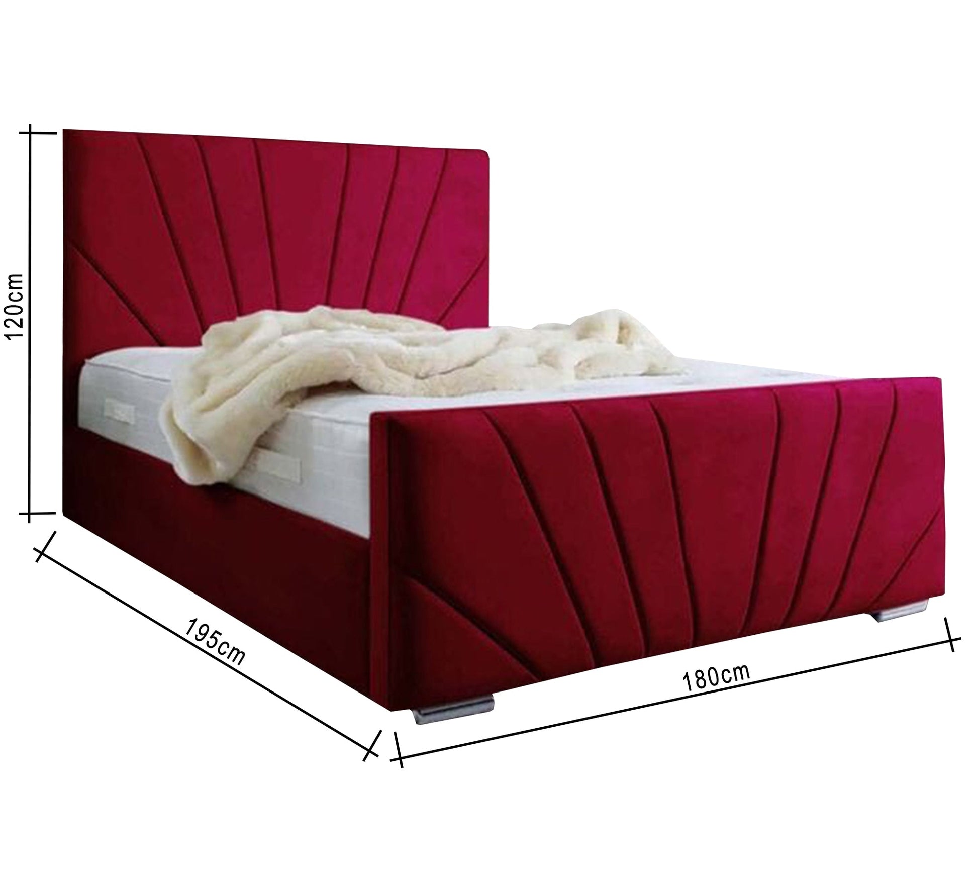 Bold red upholstered bed - Vitrine Furniture - Furniture