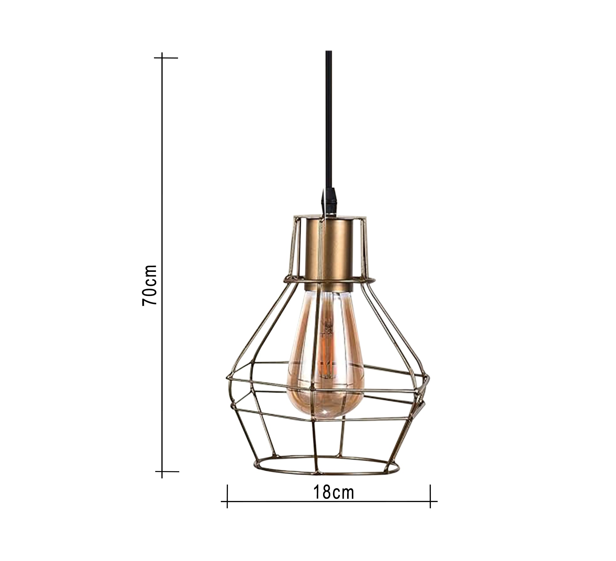 Bomb Shape Metal Ceiling Pendant - Vitrine Furniture - Lighting