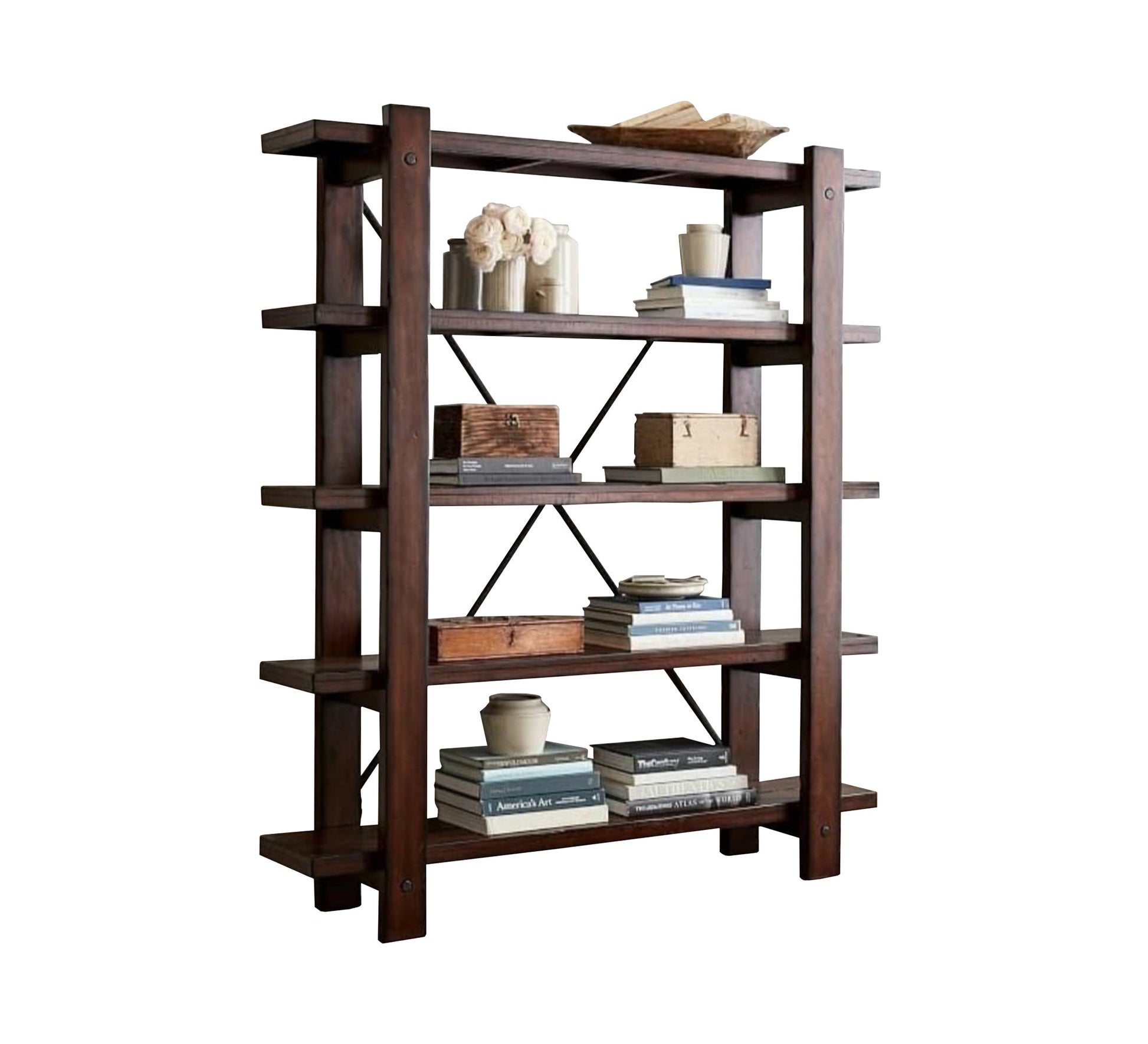 Bookshelf made of natural wood and veneer - Vitrine Furniture - Furniture