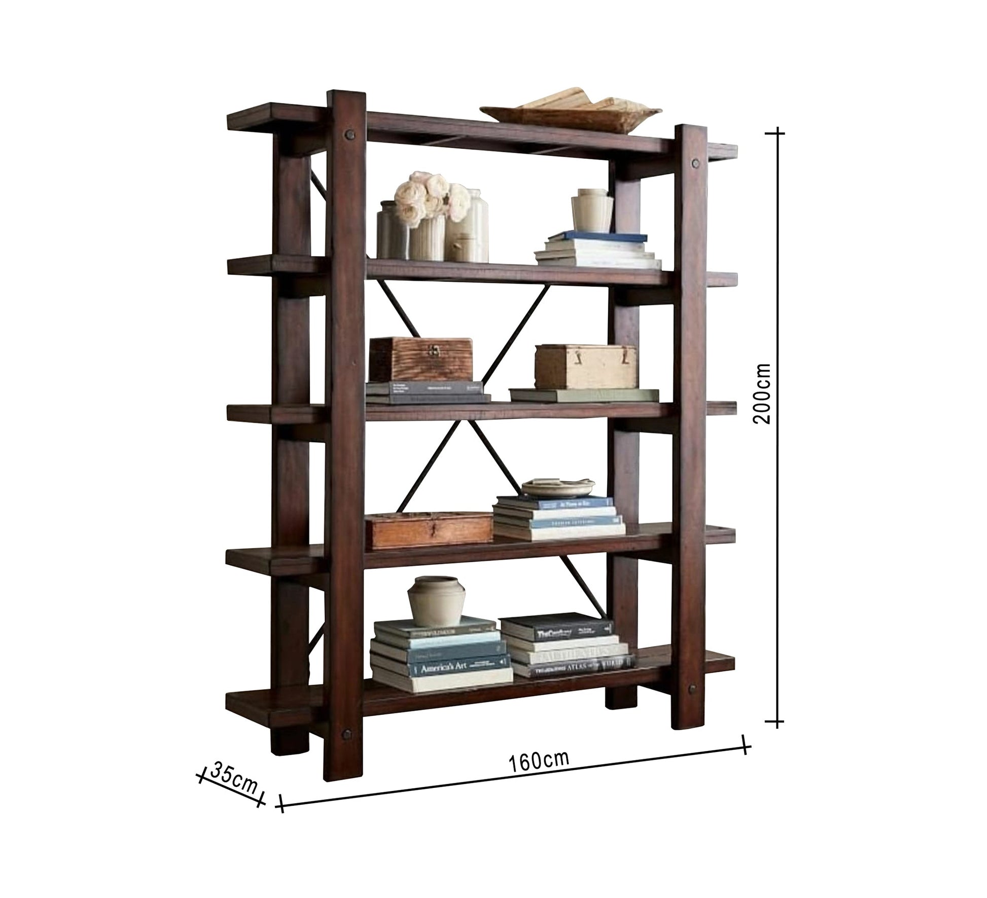 Bookshelf made of natural wood and veneer - Vitrine Furniture - Furniture