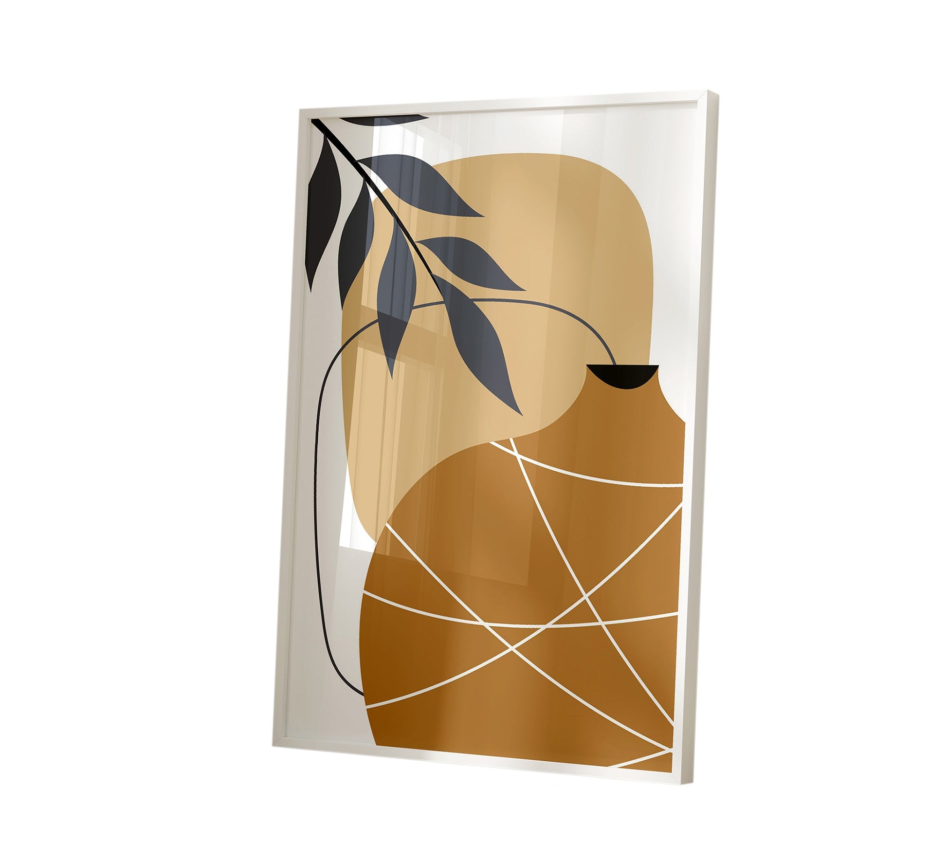 Bottle and frame painting in white - Vitrine Furniture - Décor