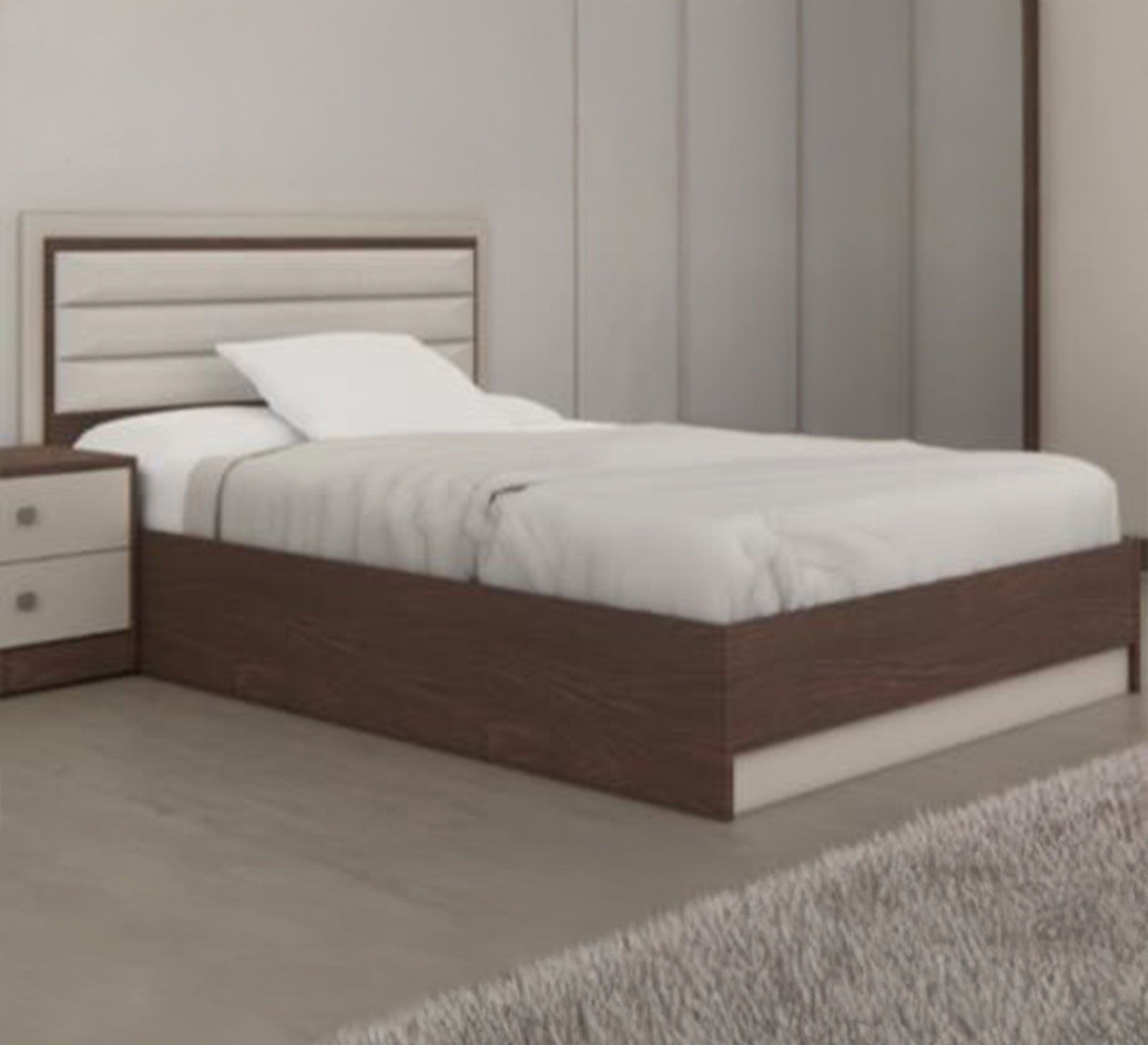 Boys' bed with beige accents - Vitrine Furniture - Furniture