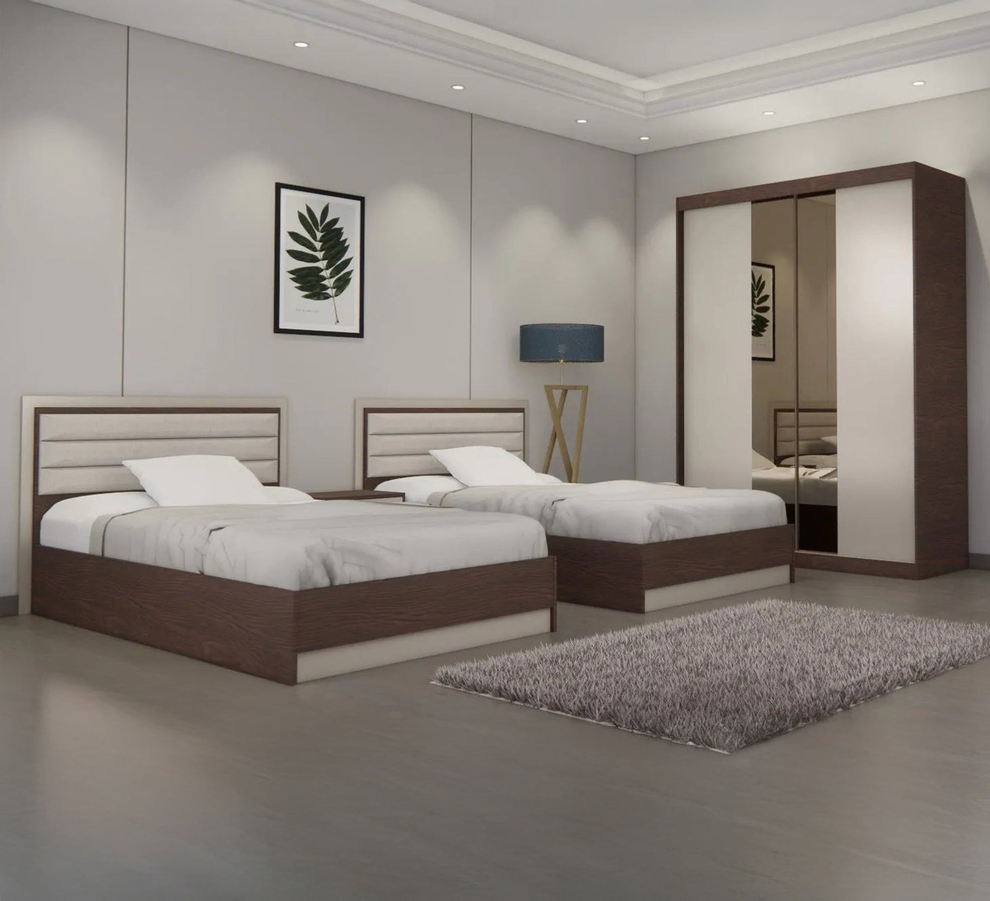 Boys' bedroom with 2 modern beds - Vitrine Furniture - Furniture