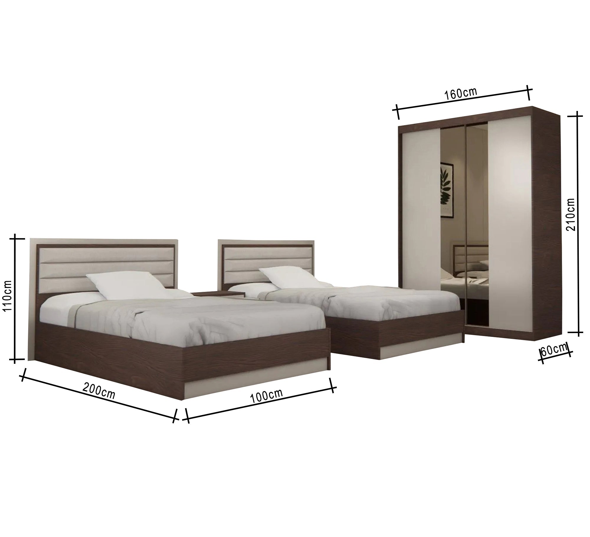 Boys' bedroom with 2 modern beds - Vitrine Furniture - Furniture