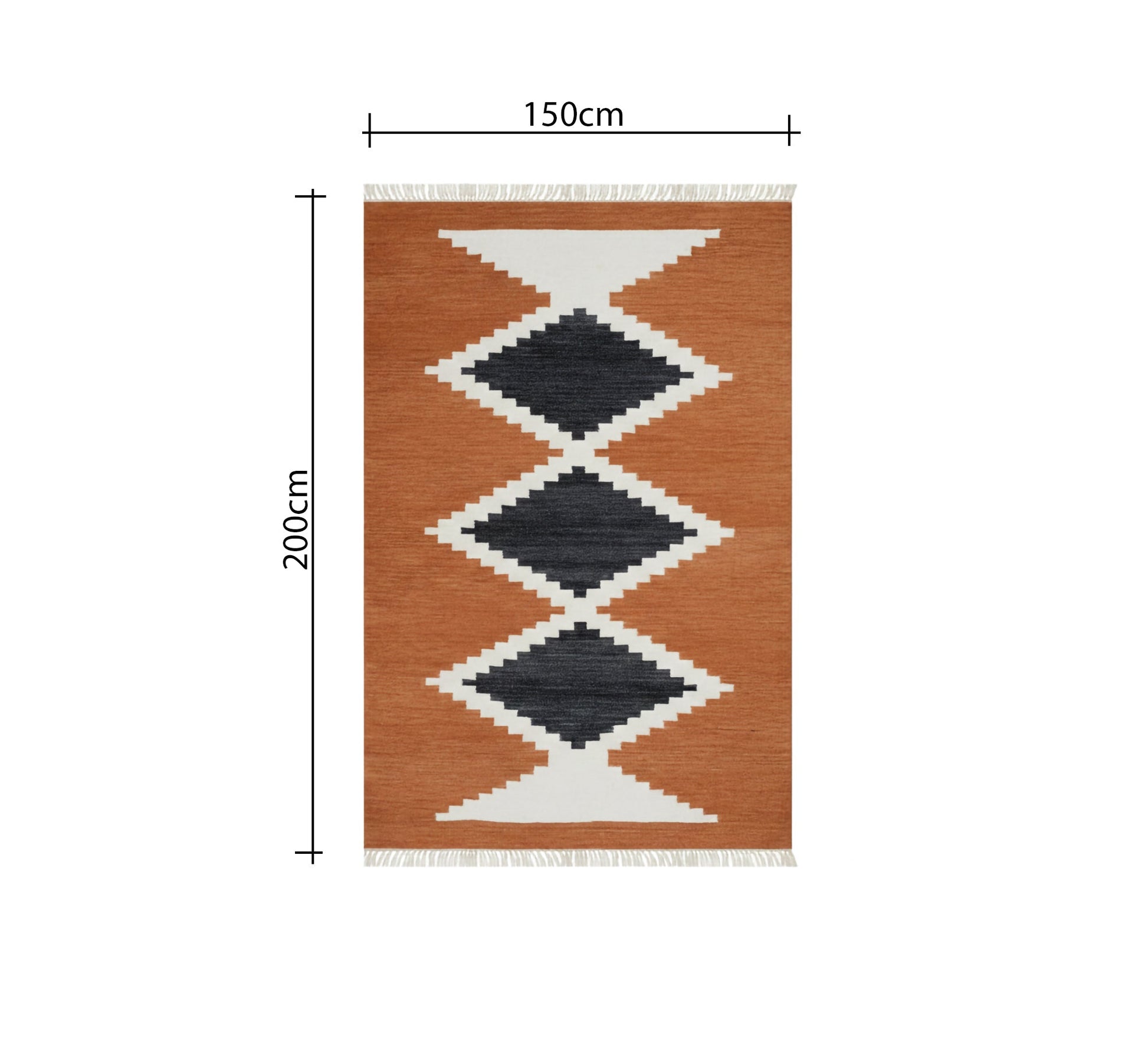 Brick rug with bold, contrasting diamond patterns - Vitrine Furniture - Accessories