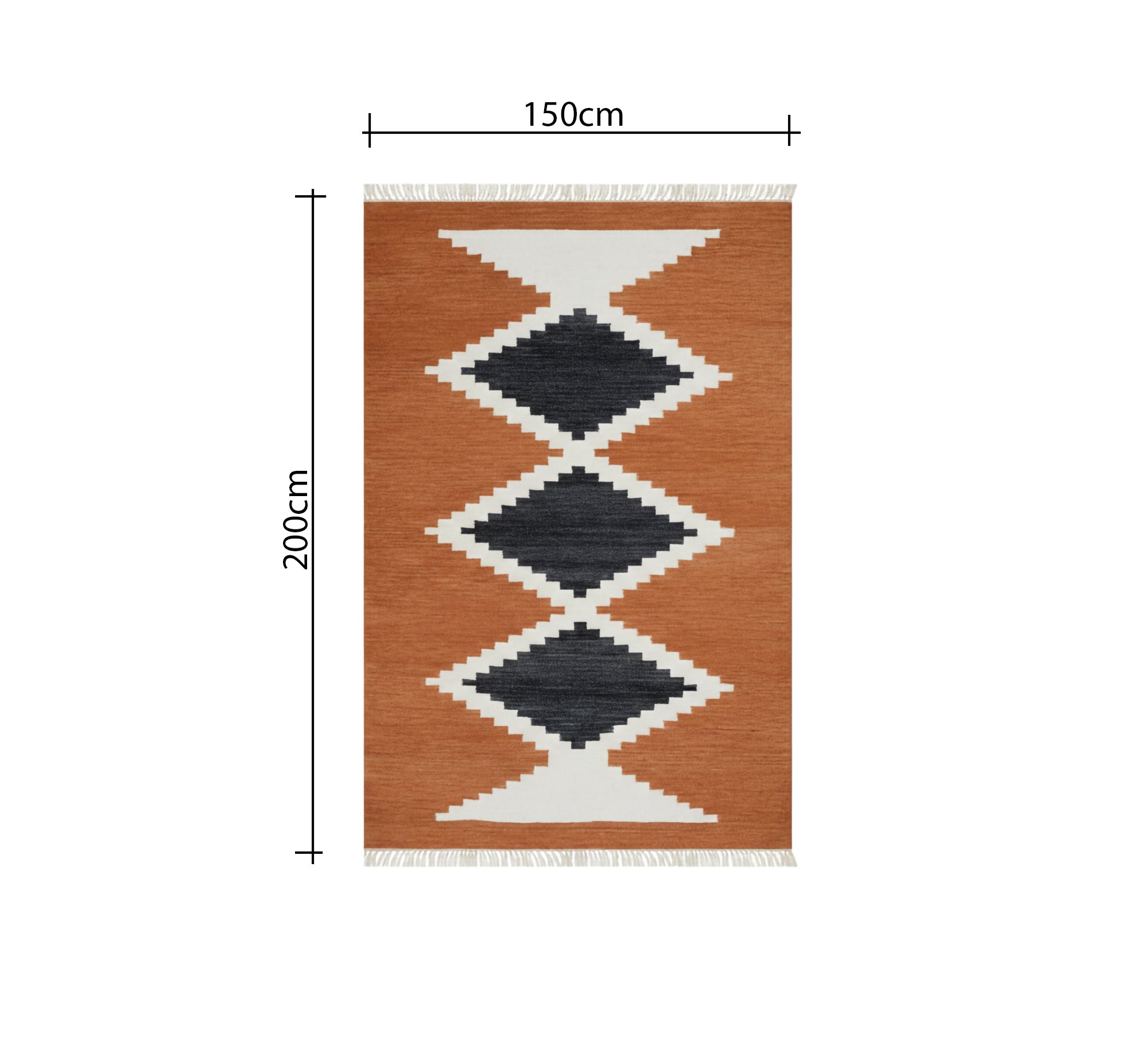 Brick rug with bold, contrasting diamond patterns - Vitrine Furniture - Accessories
