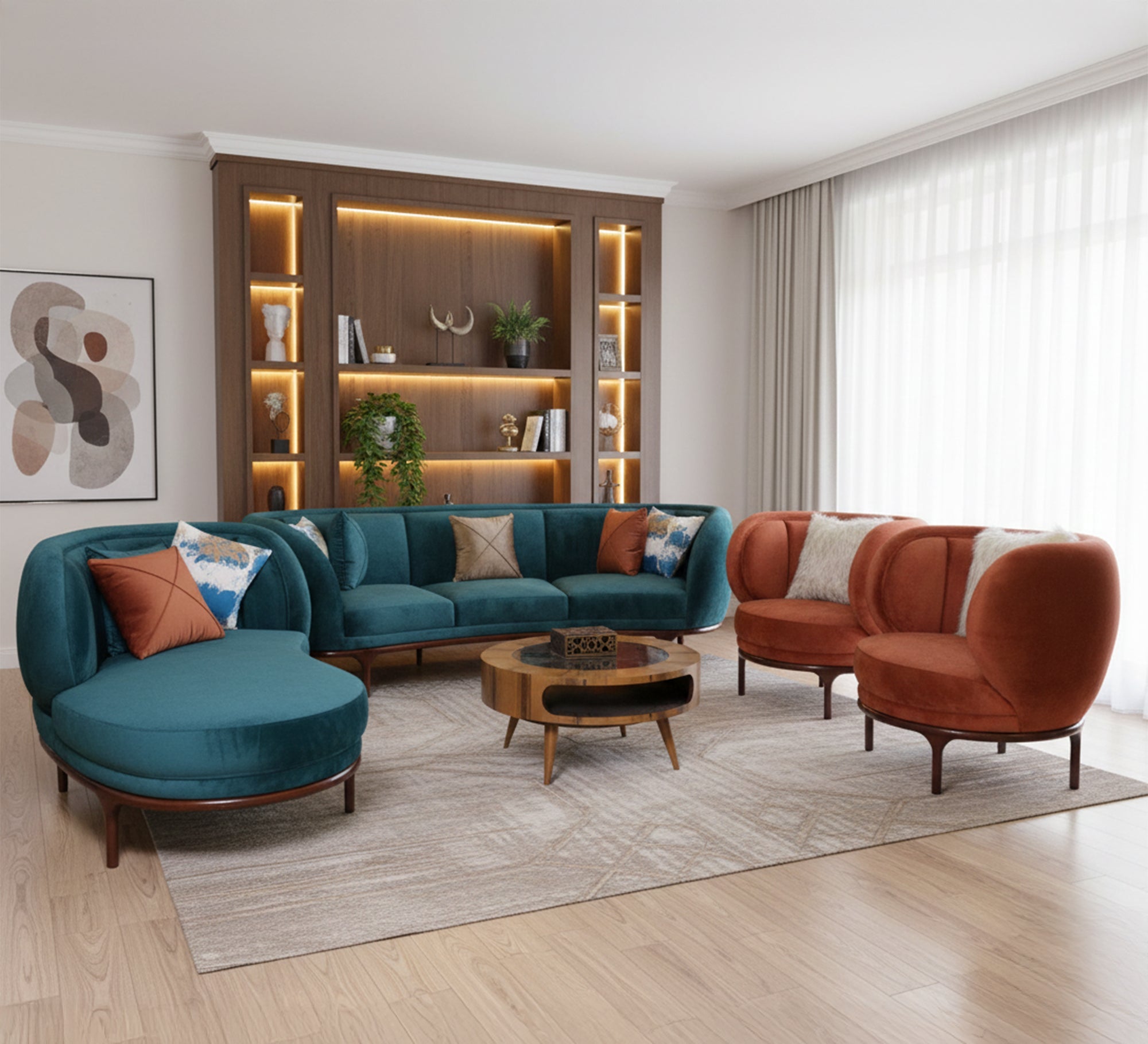 Brick * Turquoise living room - Vitrine Furniture - Living room sets