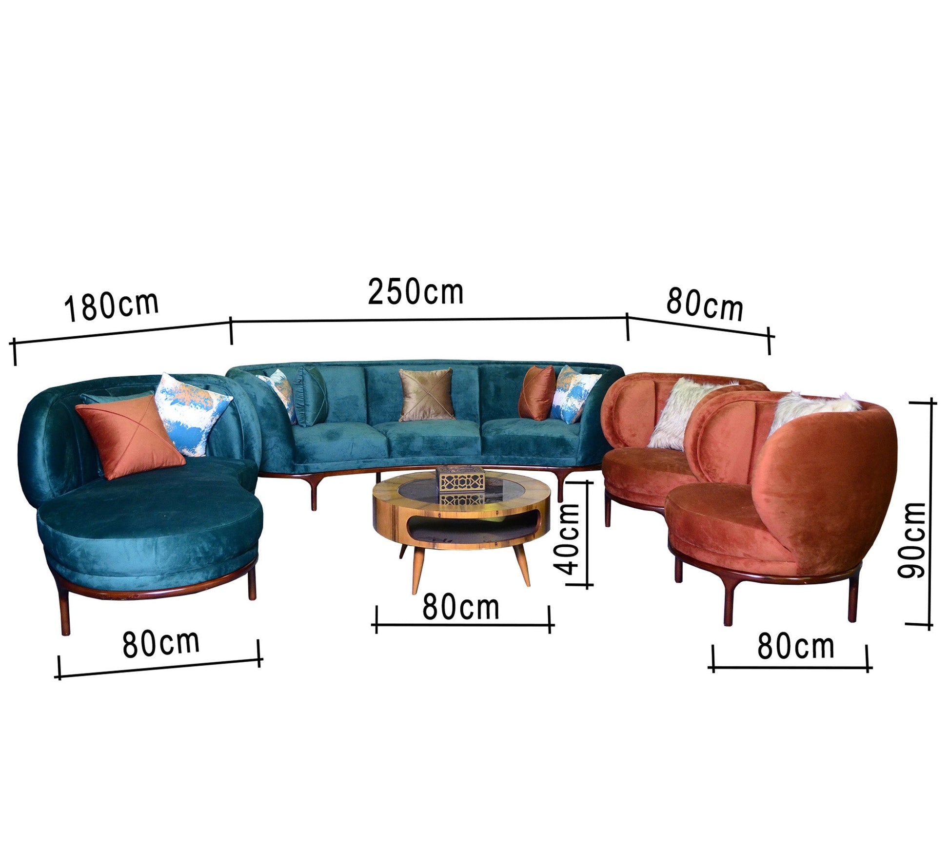 Brick * Turquoise living room - Vitrine Furniture - Living room sets