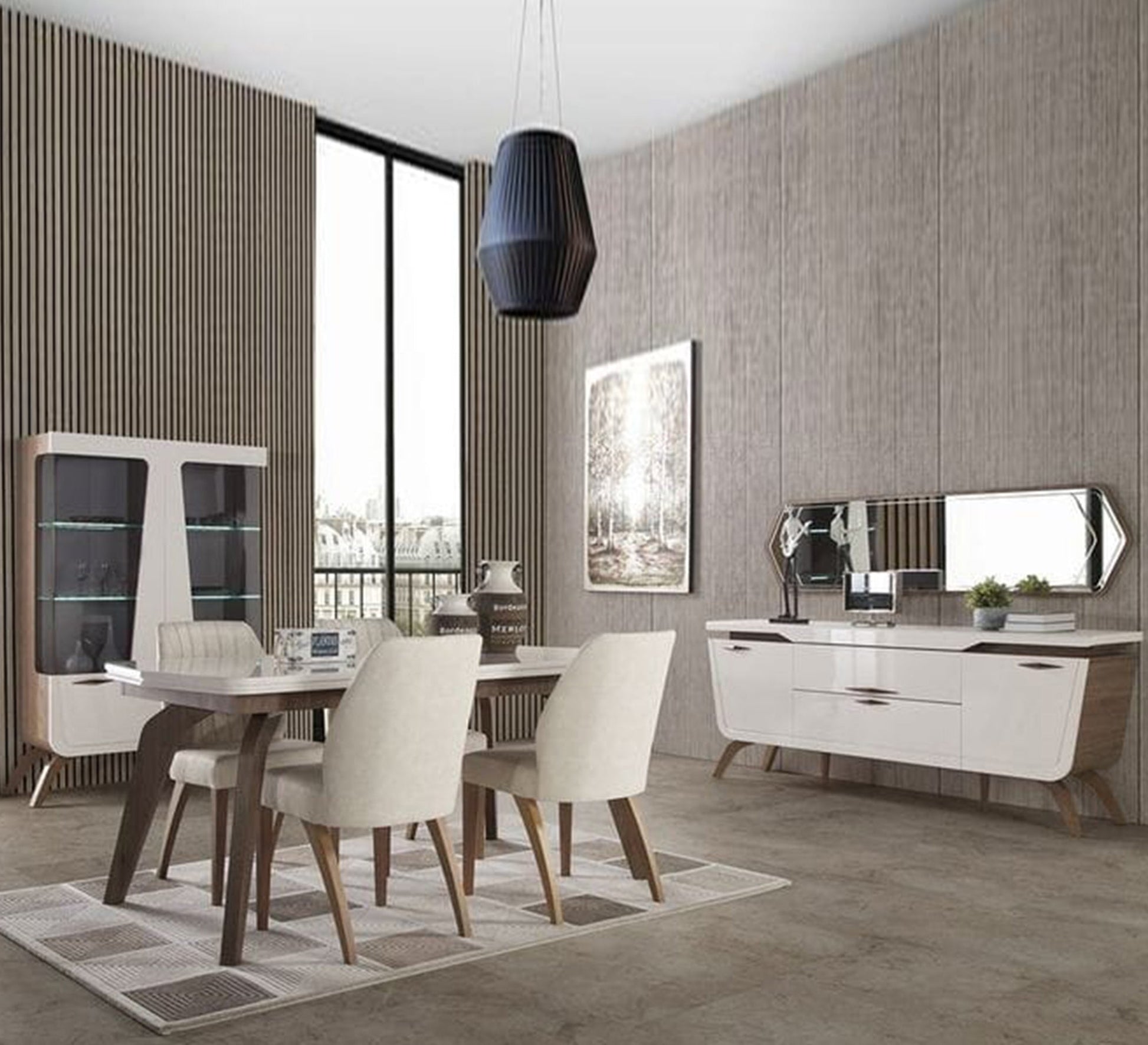 Bright white dining room - Vitrine Furniture - Sets