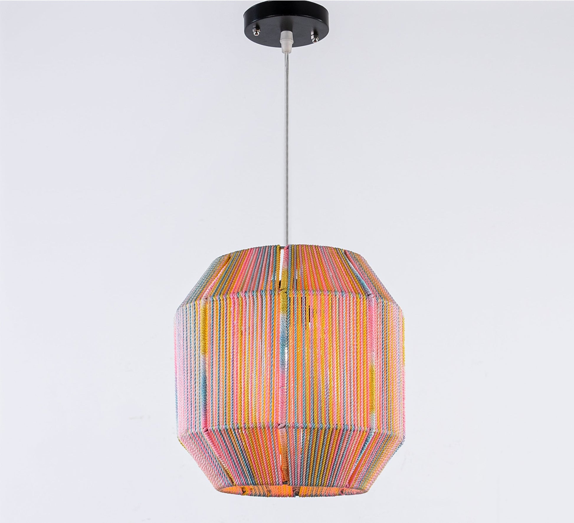 Brightly colored macrame chandelier - Vitrine Furniture - Lighting