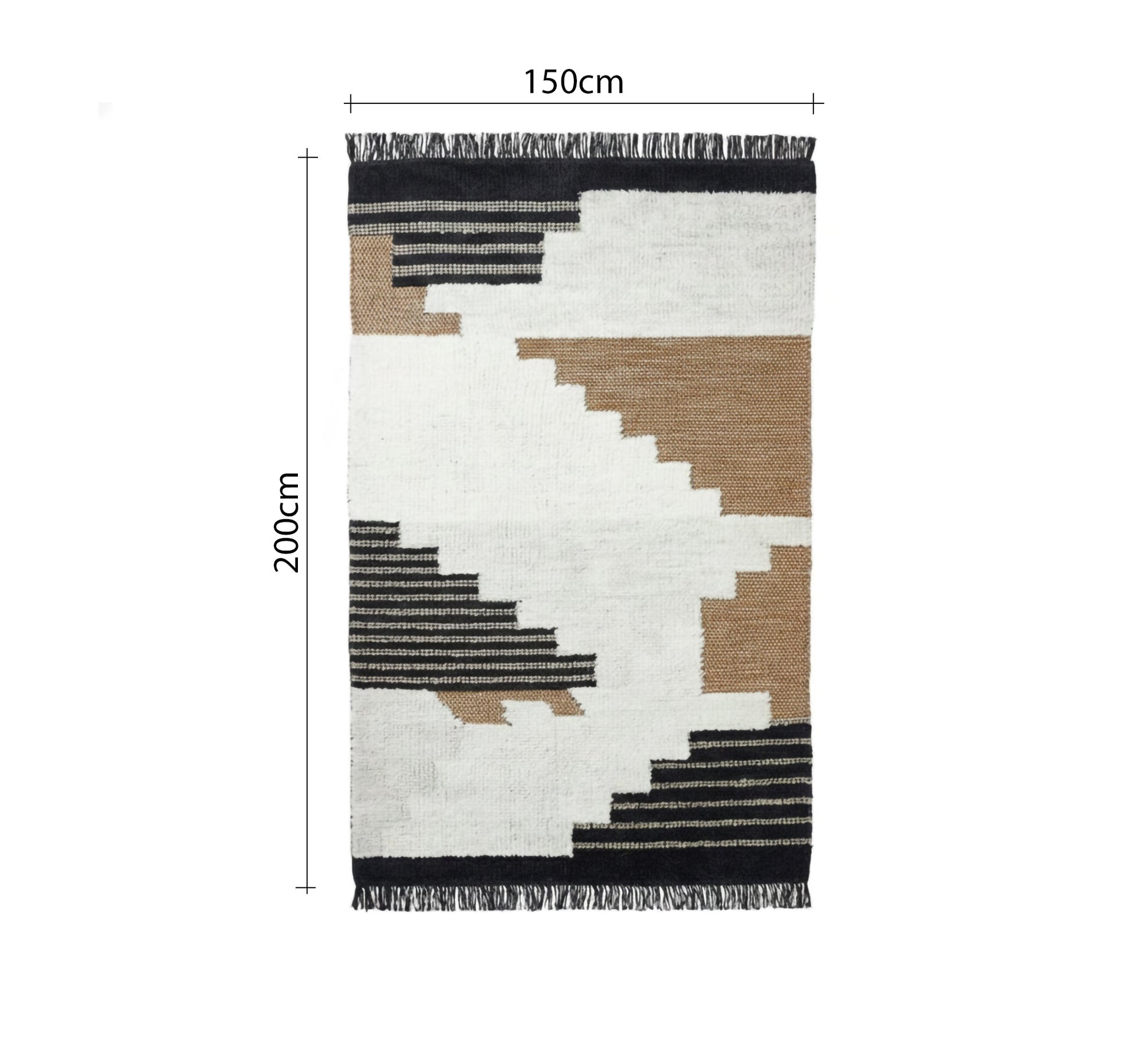 Brown and gray wool stripes rug - Vitrine Furniture - Accessories