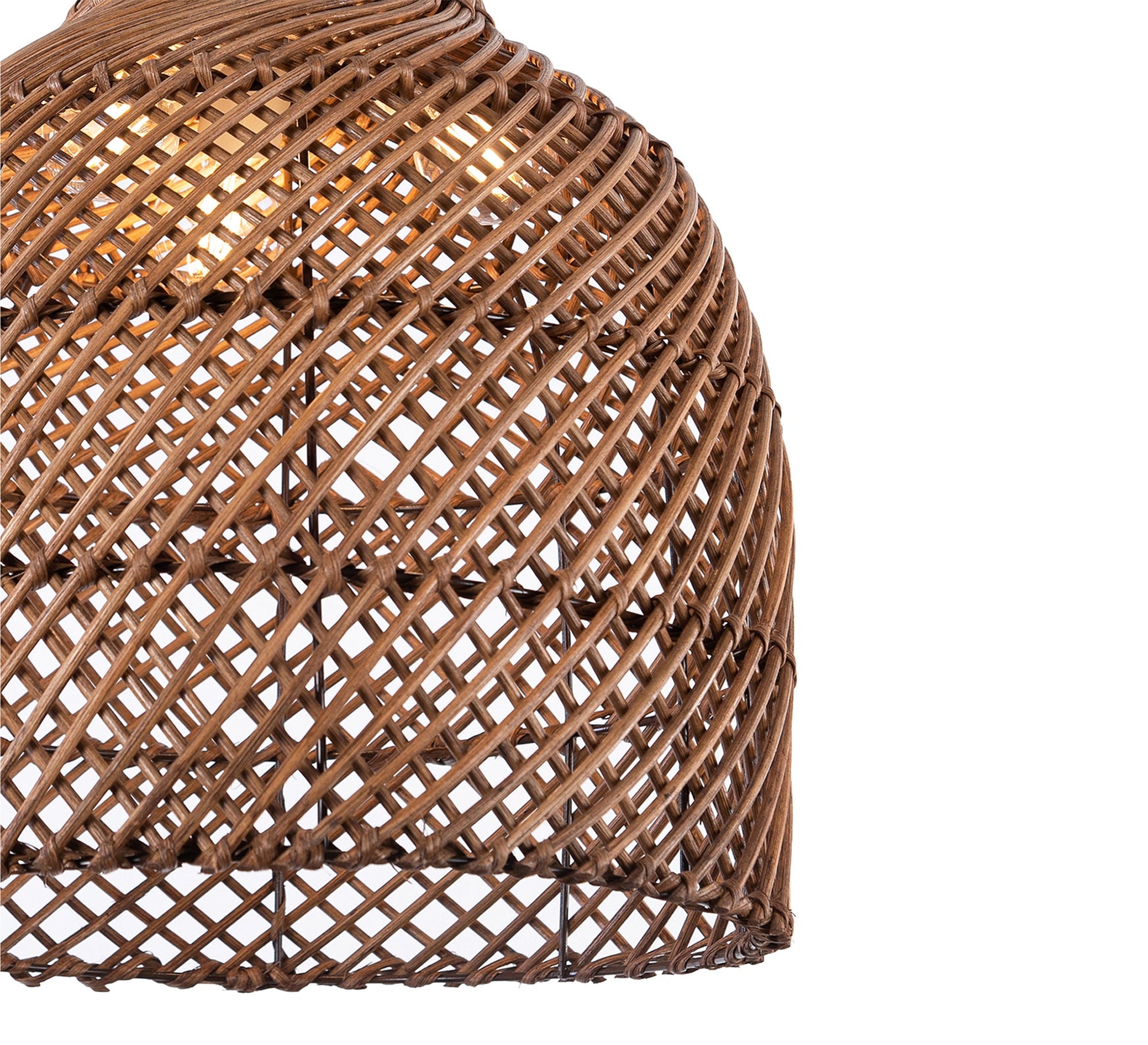 Brown bamboo half - cylinder pendant light - Vitrine Furniture - Lighting