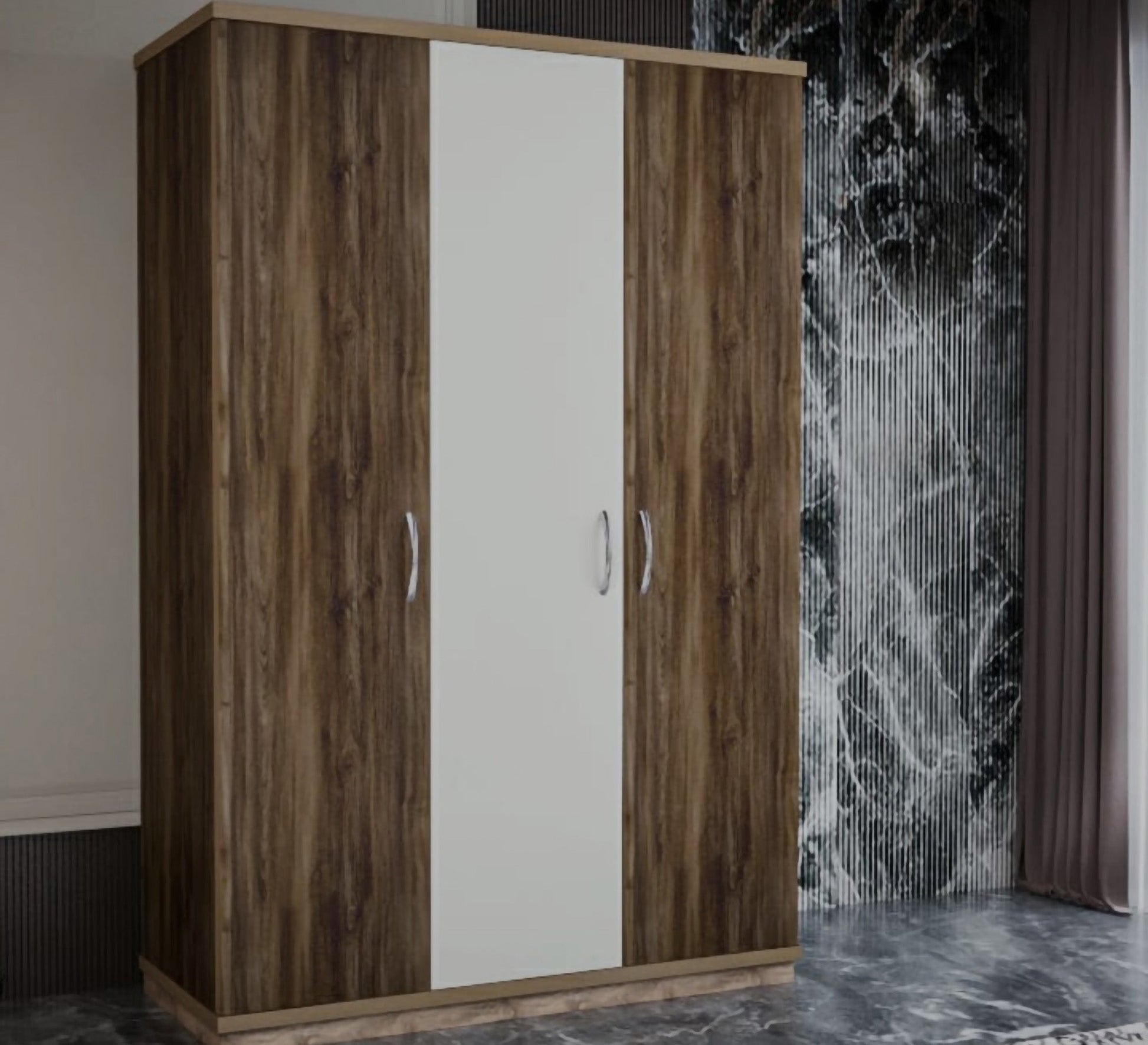 Brown bedroom with two beds - Vitrine Furniture - Bed Sets