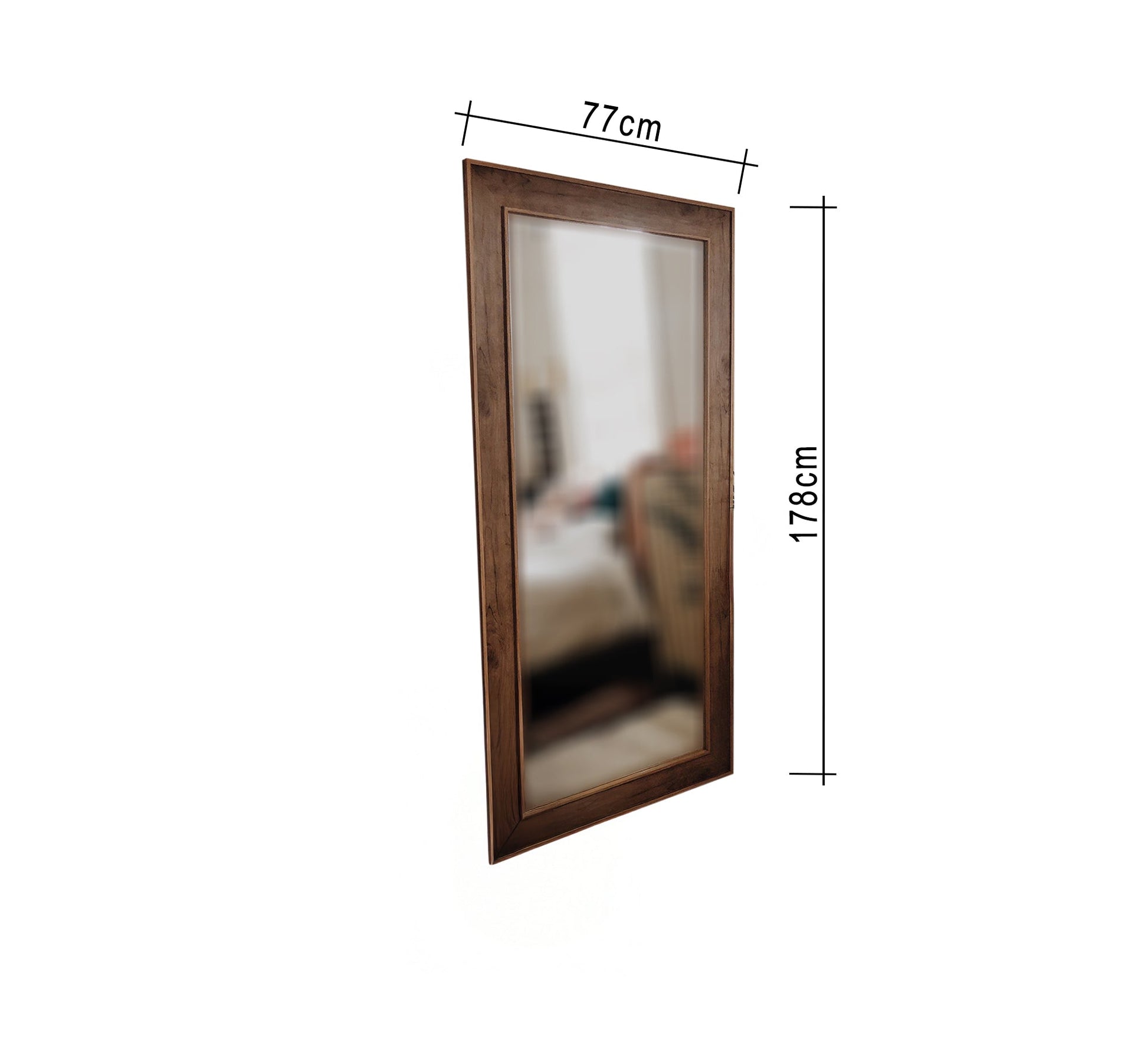 Brown Floor mirror that can be mounted on a wall - Vitrine Furniture - Décor