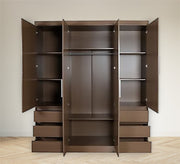 Brown Four - Door Wardrobe: Stylish & Spacious Design - Vitrine Furniture - Furniture