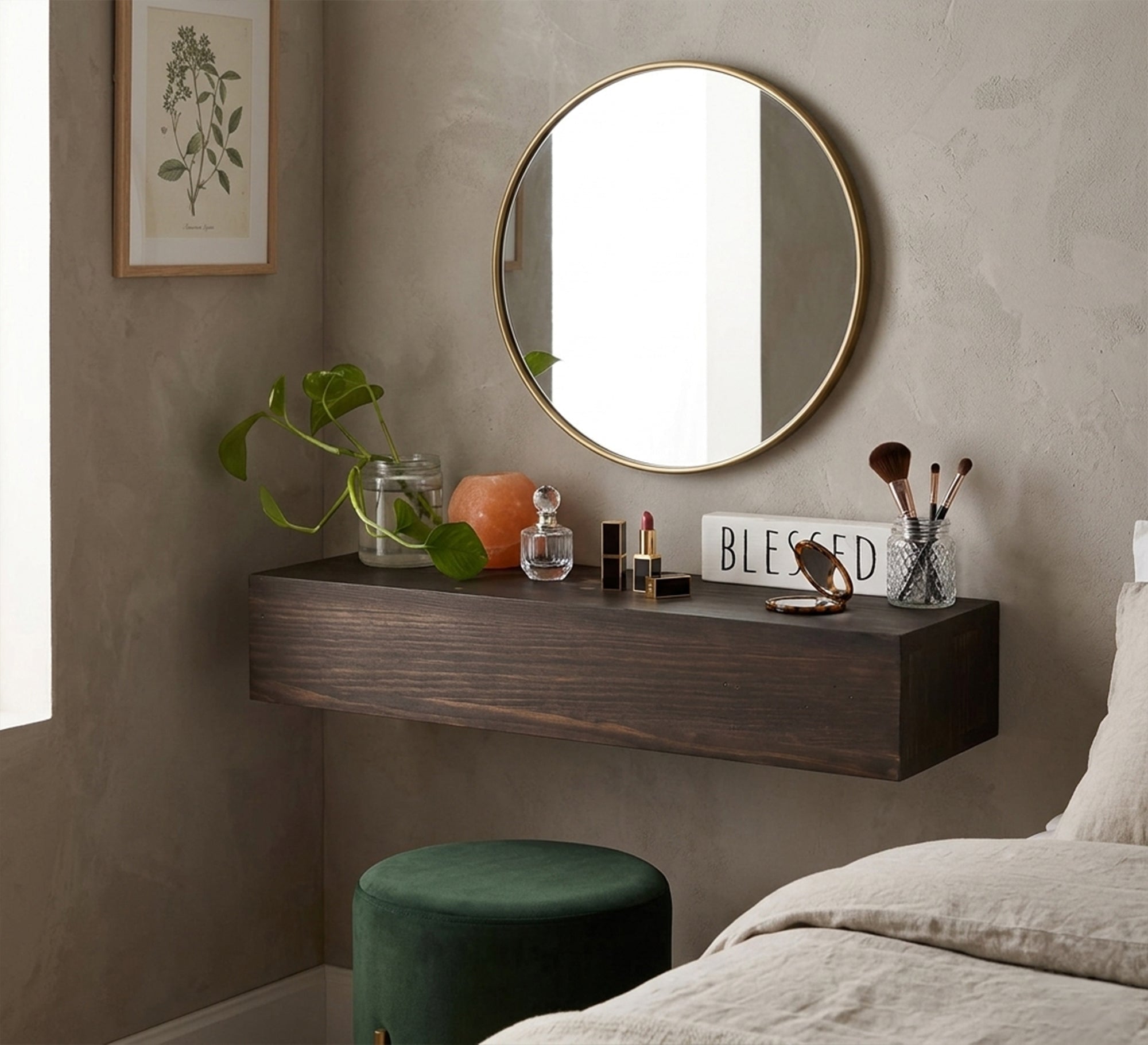 Brown hanging shelf - Vitrine Furniture - Wall Shelves