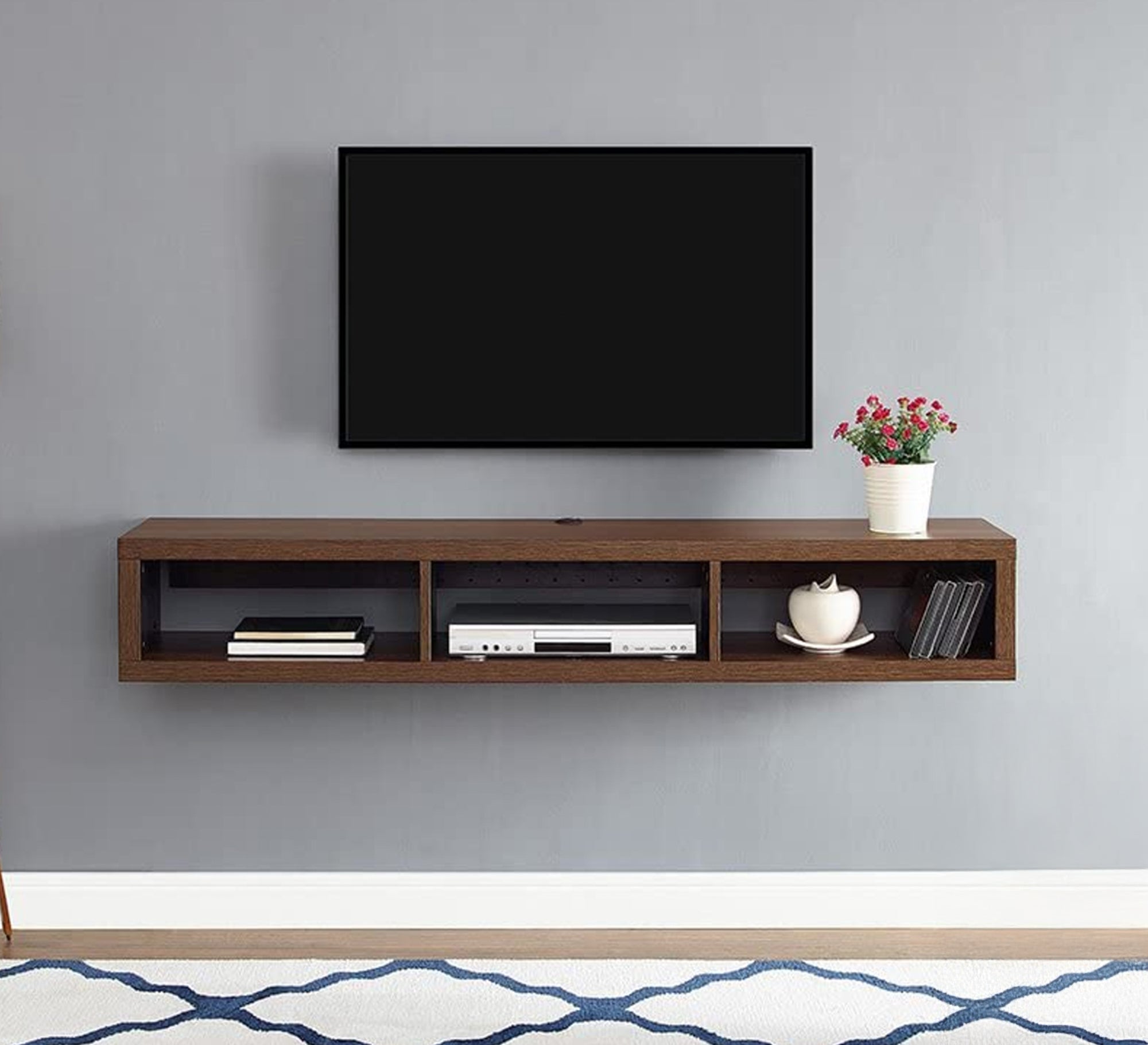 Brown hanging TV unit - Vitrine Furniture - Furniture