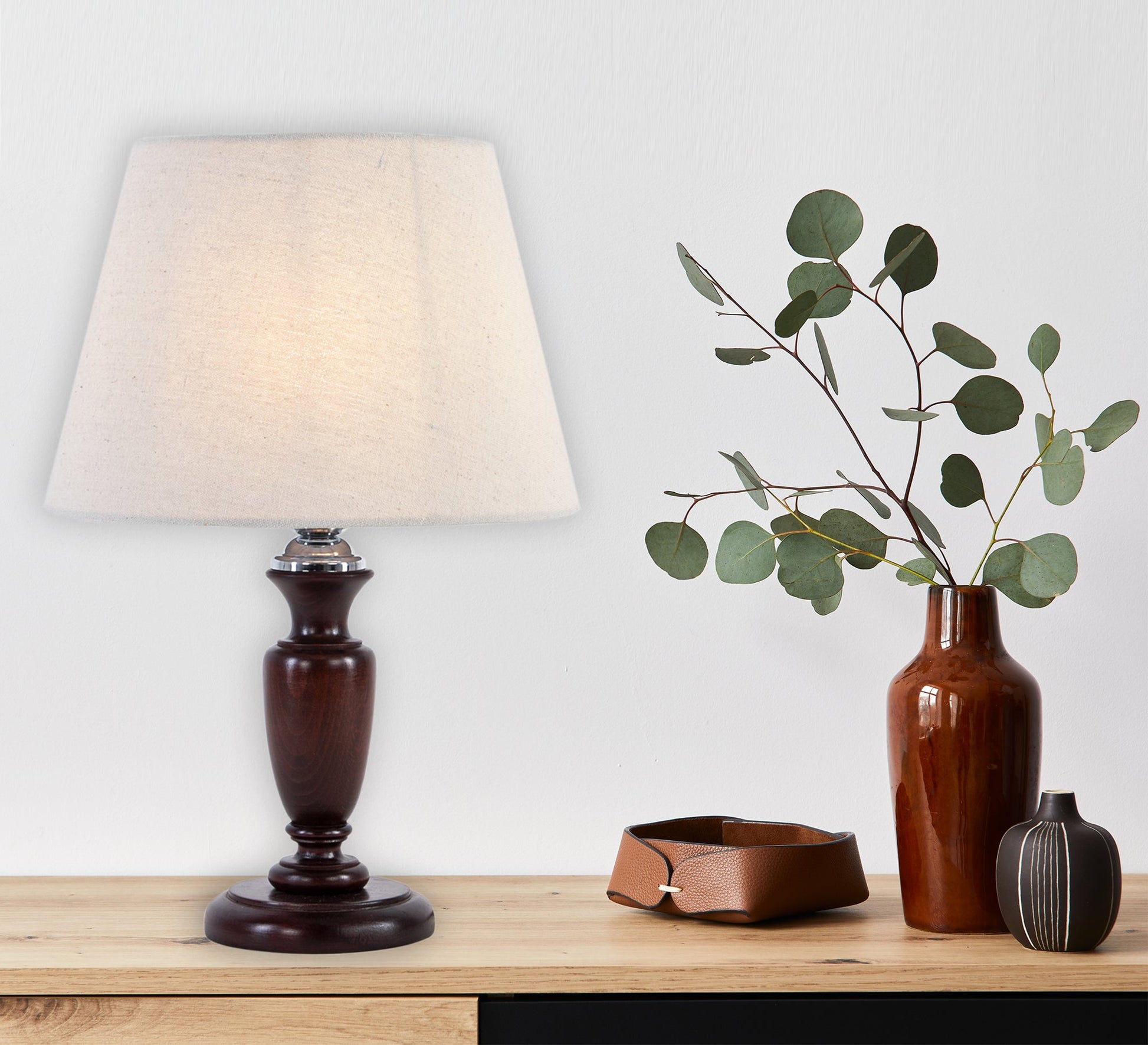 Brown lampshade with mustard shade - Vitrine Furniture - Lighting