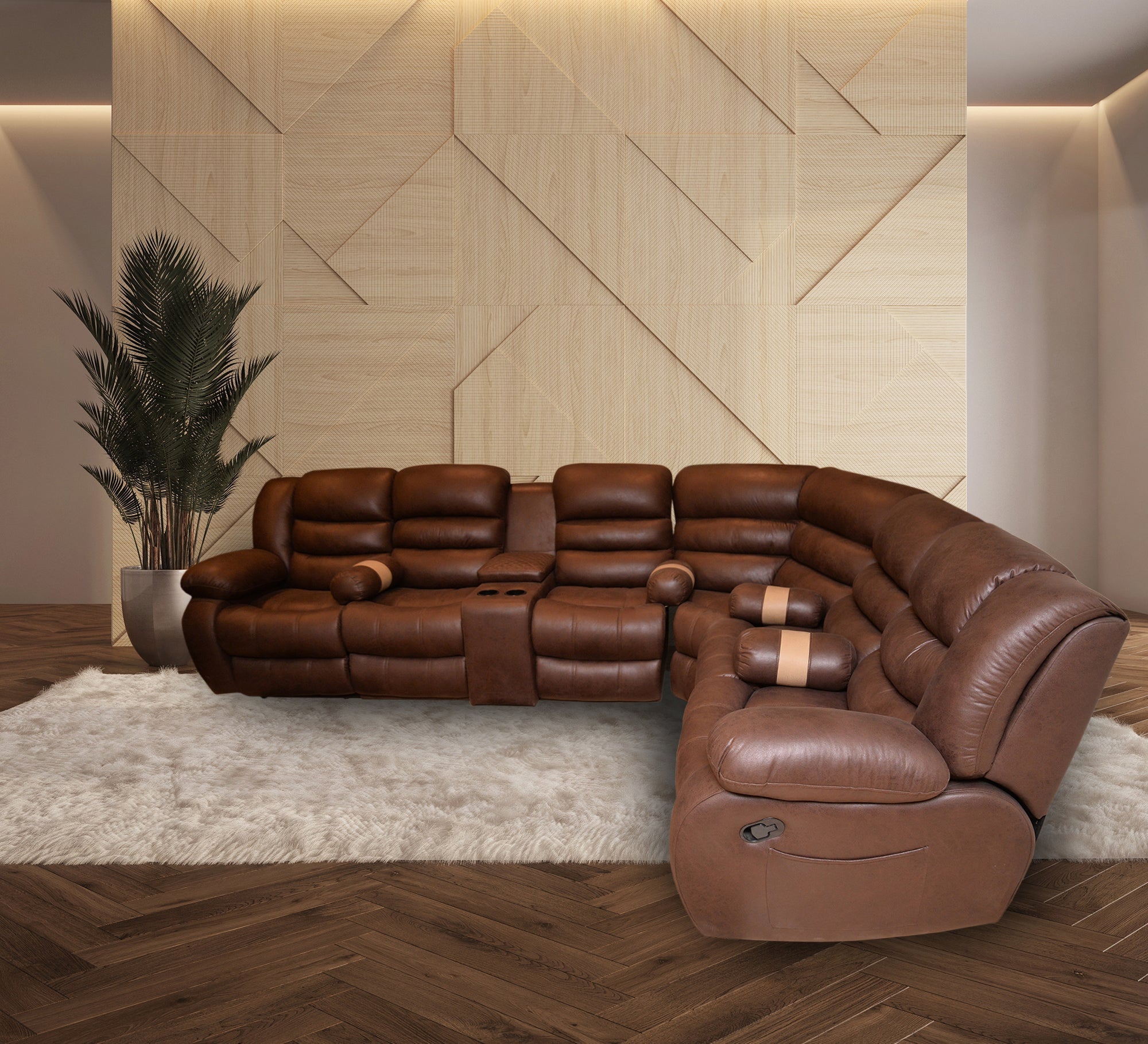 Brown lazy boy corner - Vitrine Furniture - Lazyboy Set